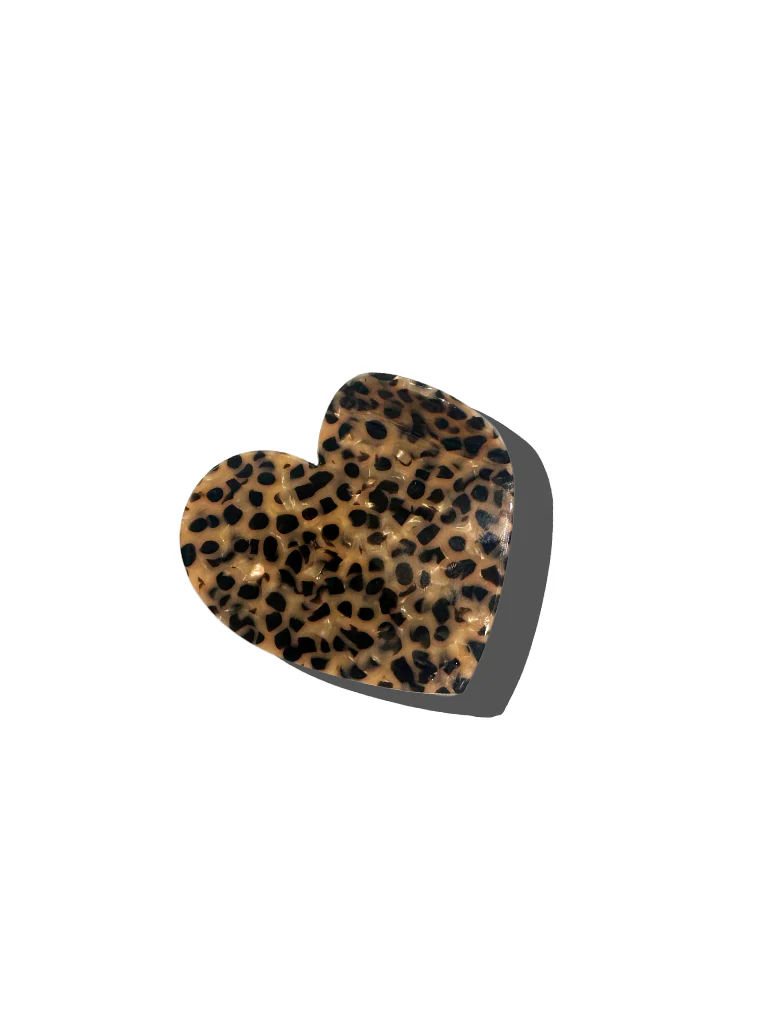 Animal Print Heart Acetate Claw Hair Clip | Eco-Friendly - Image 3