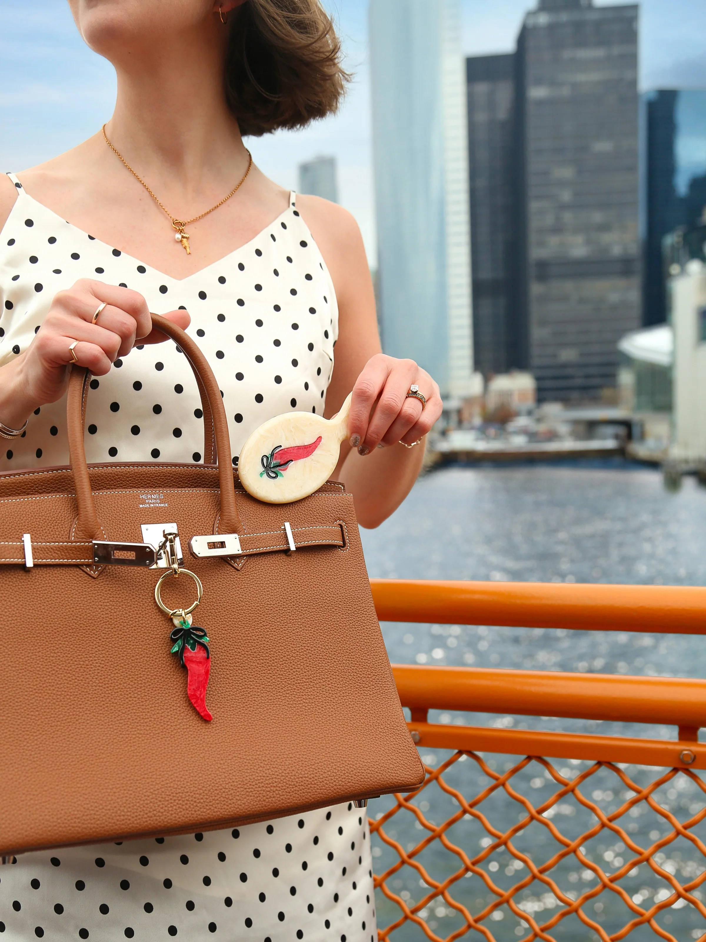 Hand-painted Basque Pepper Bag Charm + Keychain | Eco-Friendly - Image 2