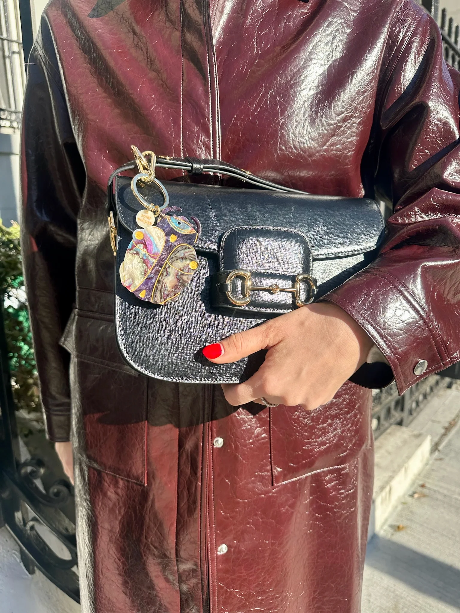 Hand-painted Beetle Bag Charm + Keychain | Eco-Friendly - Image 3