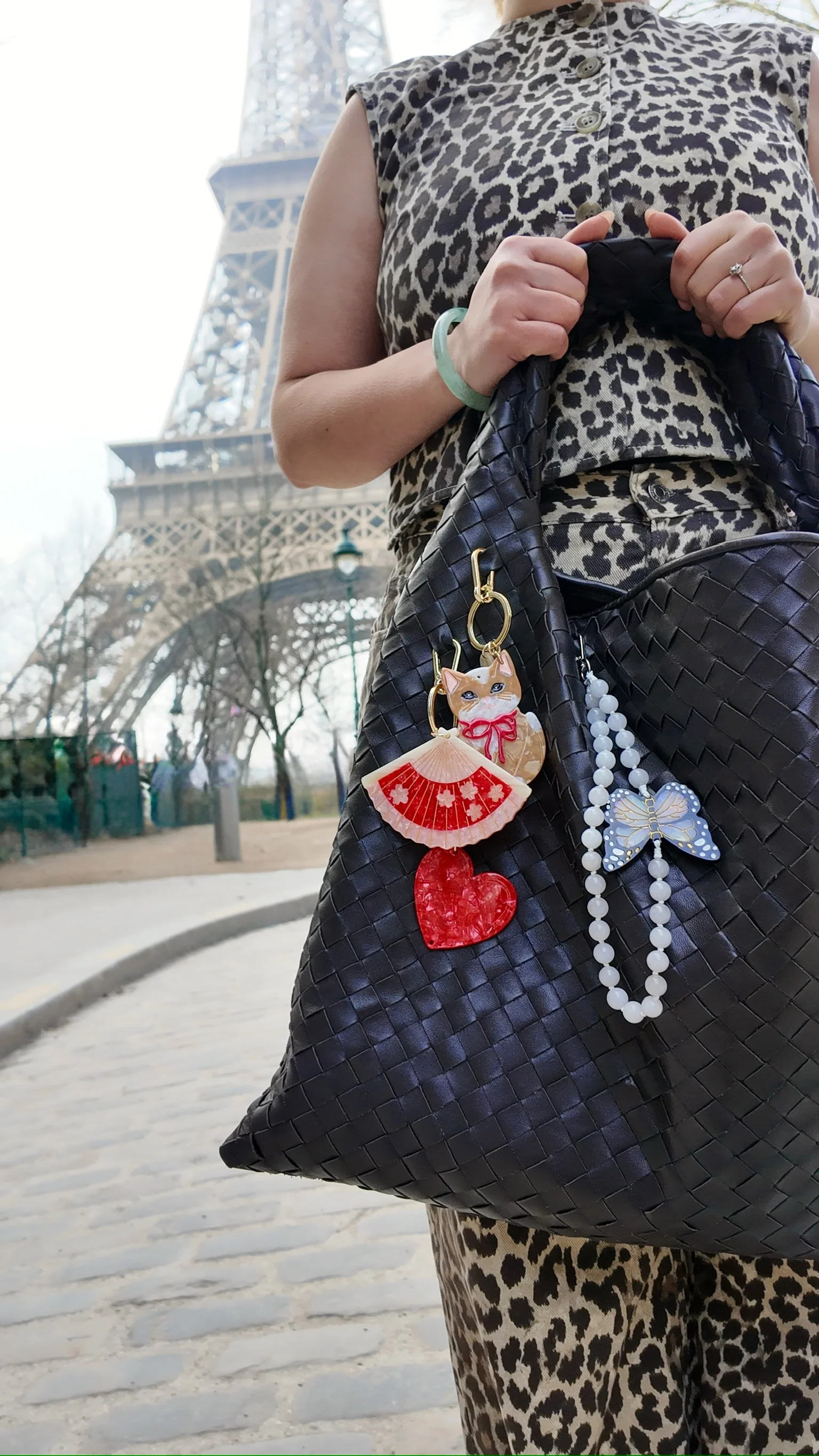 Hand-painted Kitten Bag Charm + Keychain | Eco-Friendly - Image 6