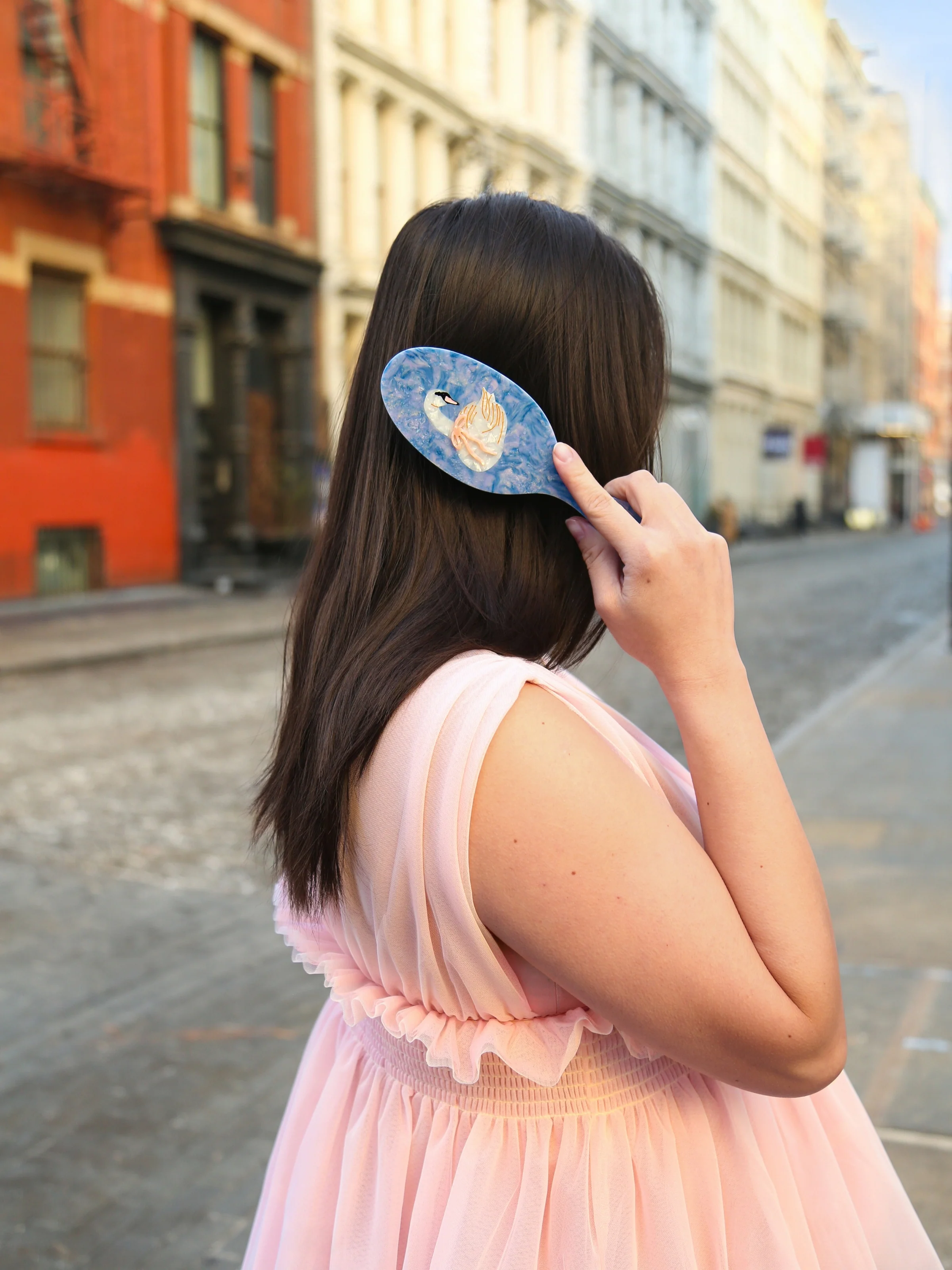 Hand-Painted Bow Swan Amazing Hair Day Brush | Eco-Friendly - Image 2