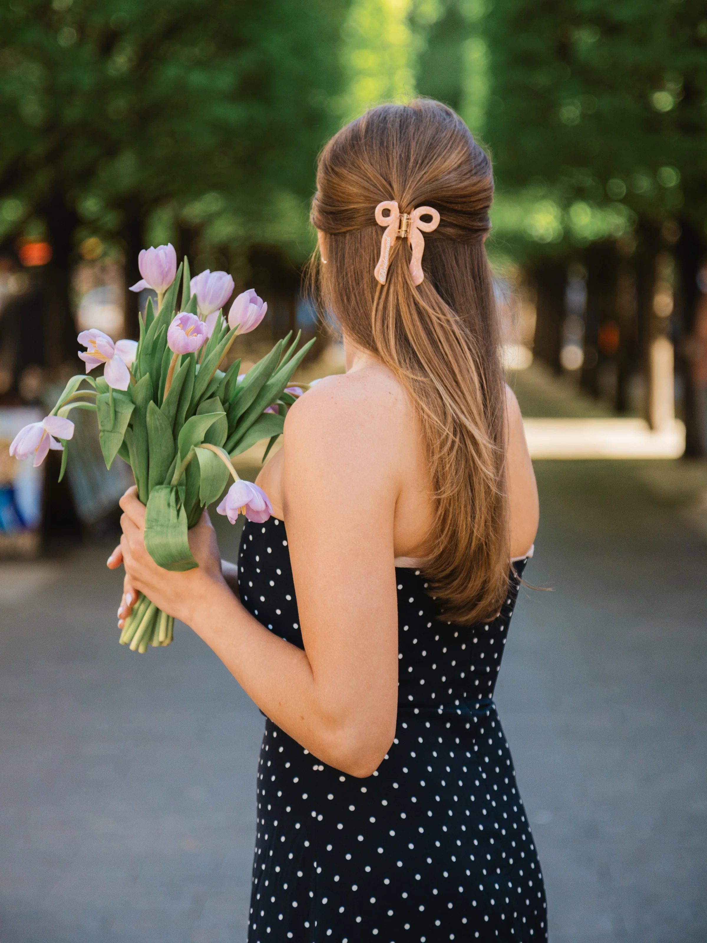 Hand-painted Bridesmaid Bow Claw Hair Clip | Eco-Friendly - Image 4