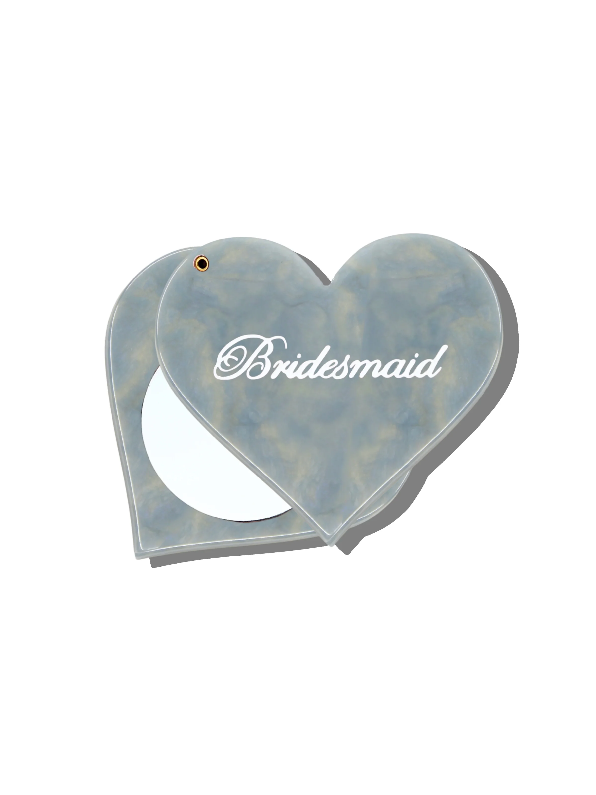 Hand-painted Bridesmaid Heart Compact Mirror | Eco-Friendly - Image 5