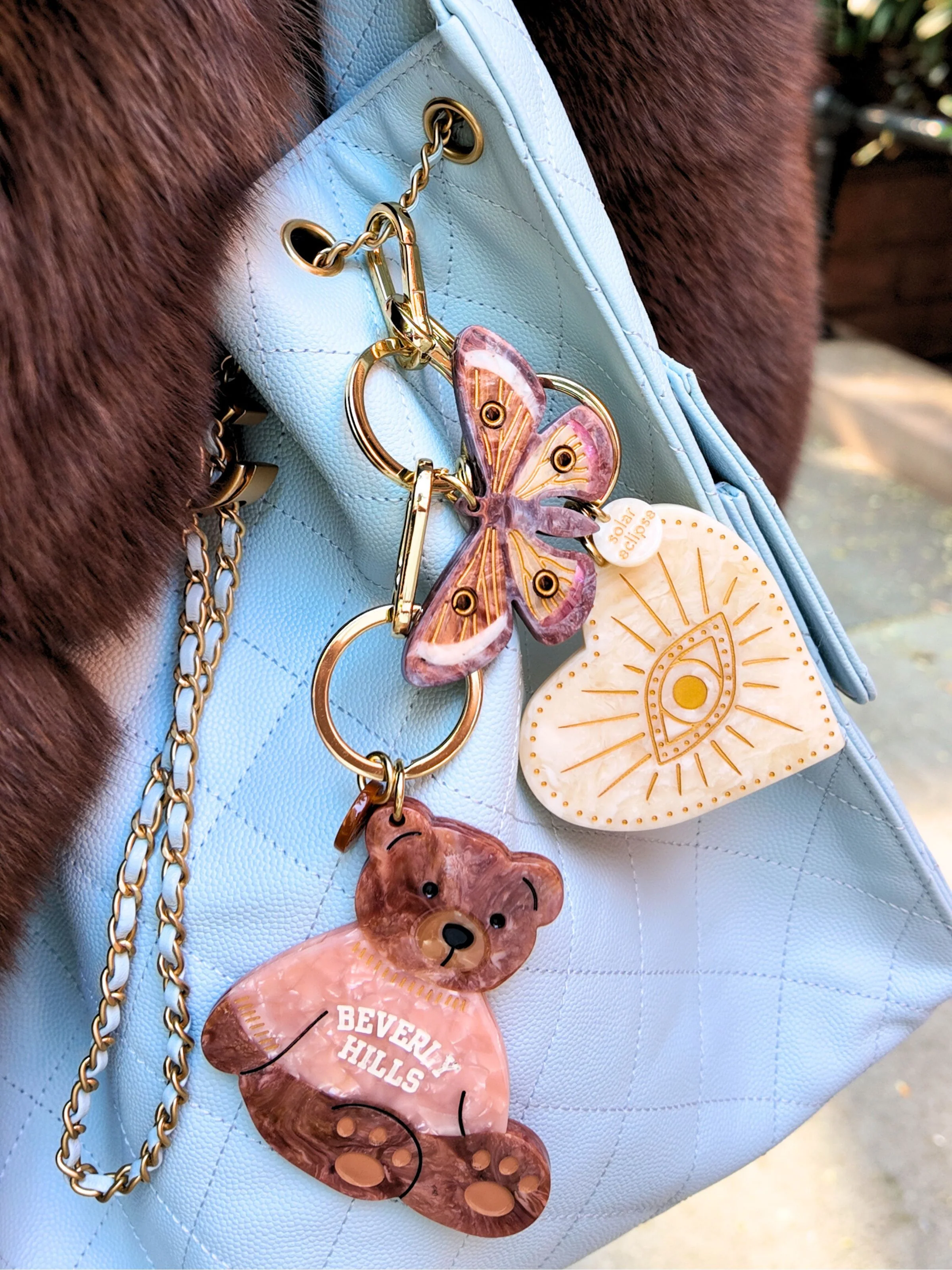 Hand-Painted Celestial Heart Bag Charm + Keychain | Eco-Friendly - Image 8