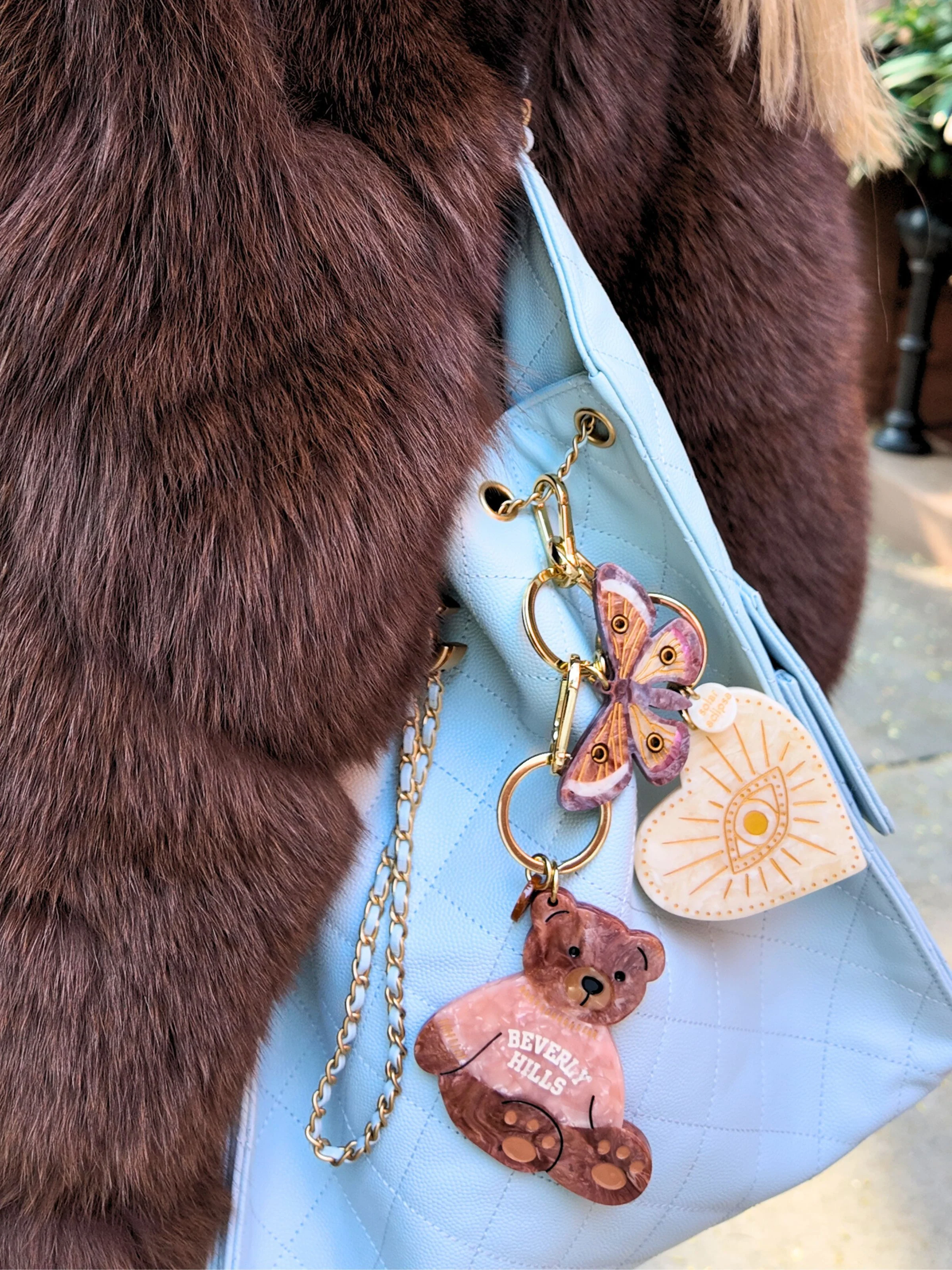 Hand-Painted Celestial Heart Bag Charm + Keychain | Eco-Friendly - Image 9