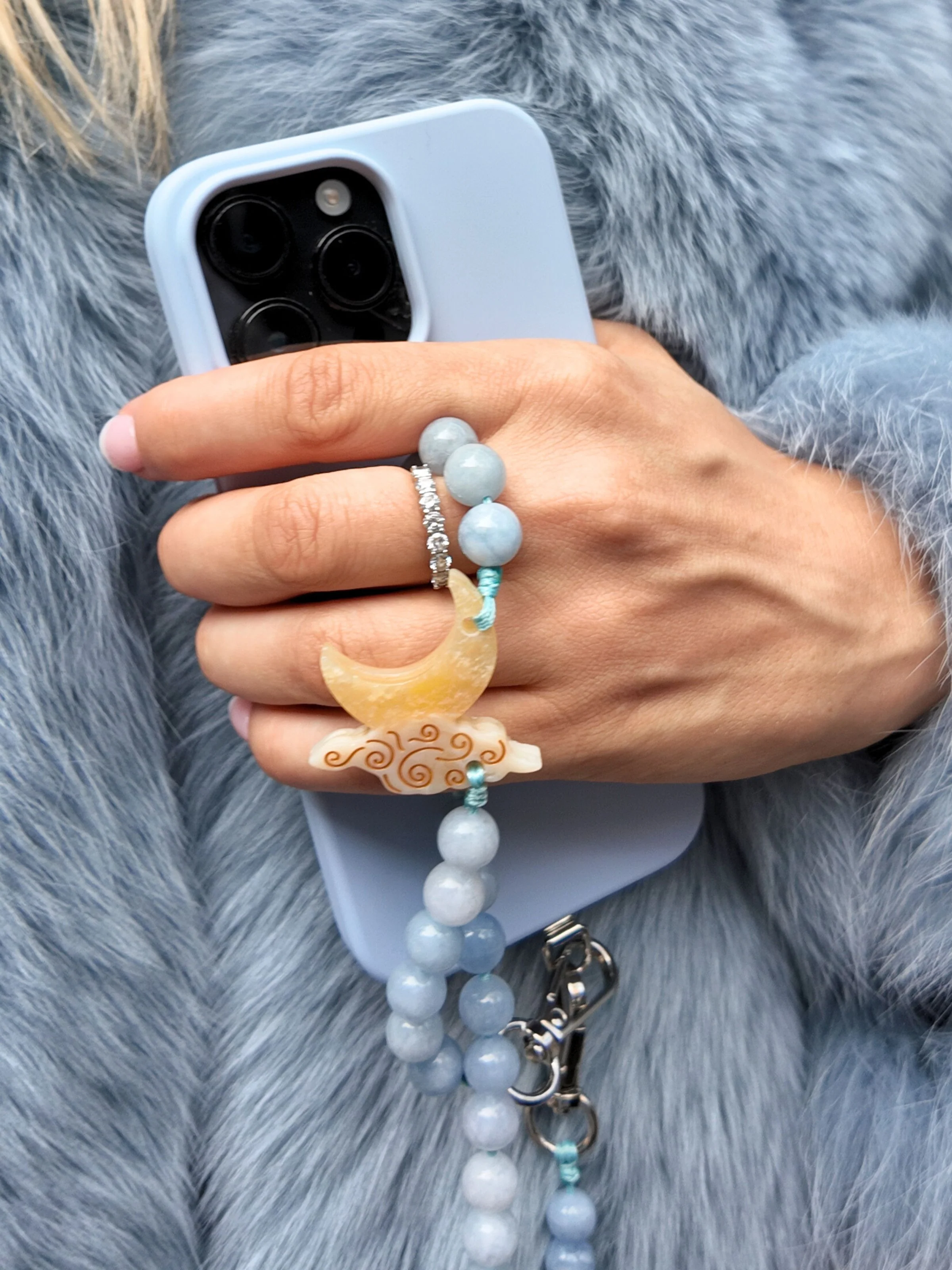 Hand-painted Celestial Moon Bracelet Phone Chain - Image 2