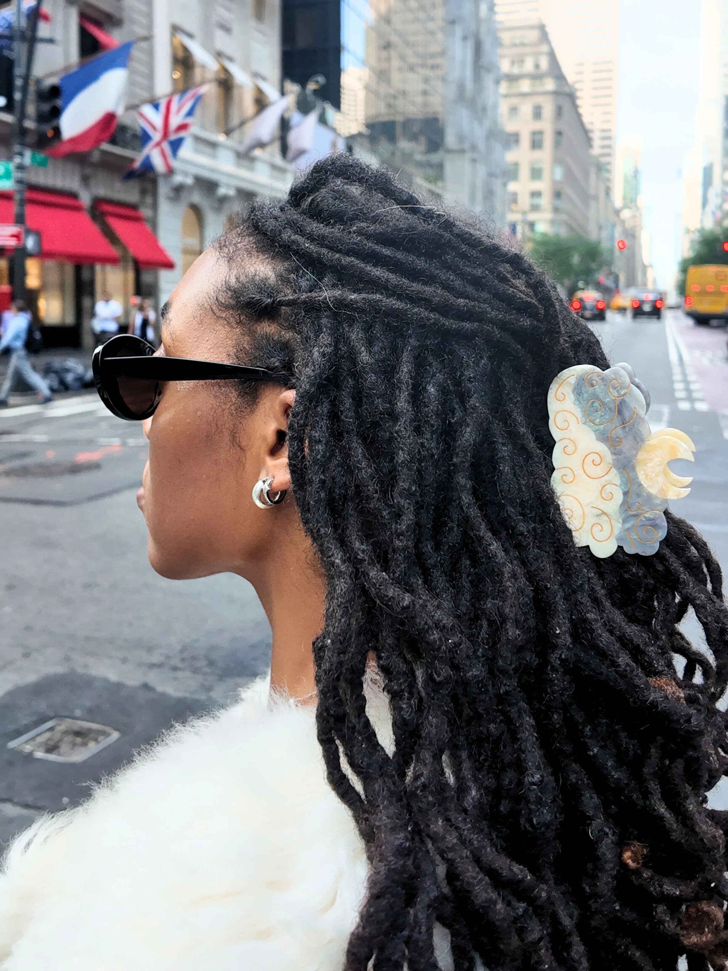 Hand-painted Celestial Moon Claw Clip - Image 4