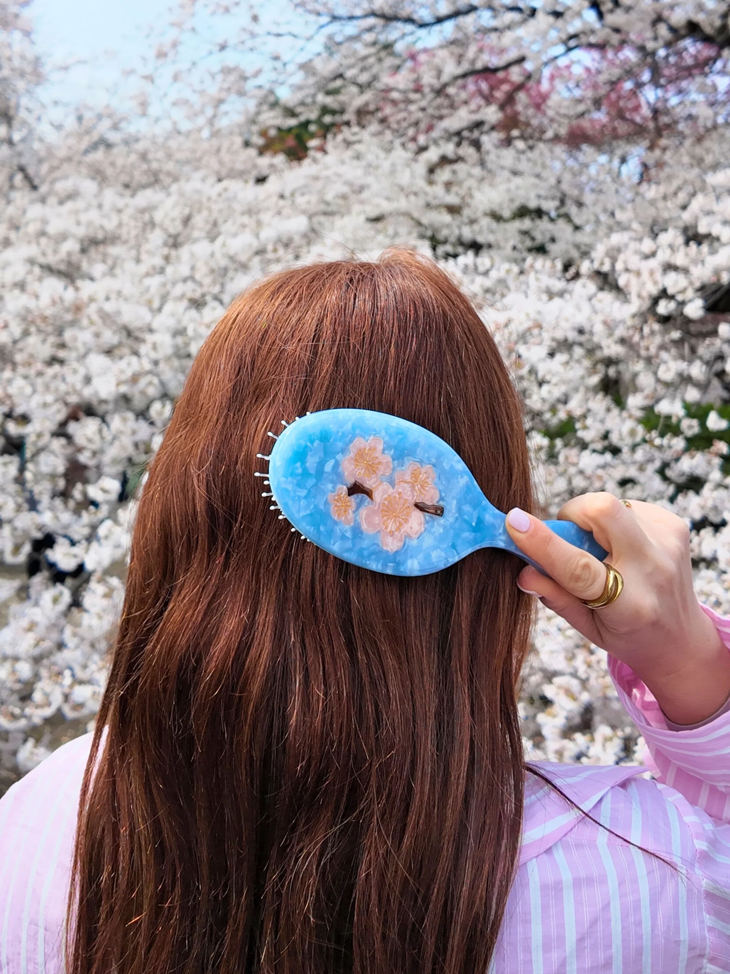 Hand-painted Cherry Blossom Amazing Hair Day Brush | Eco-Friendly - Image 5