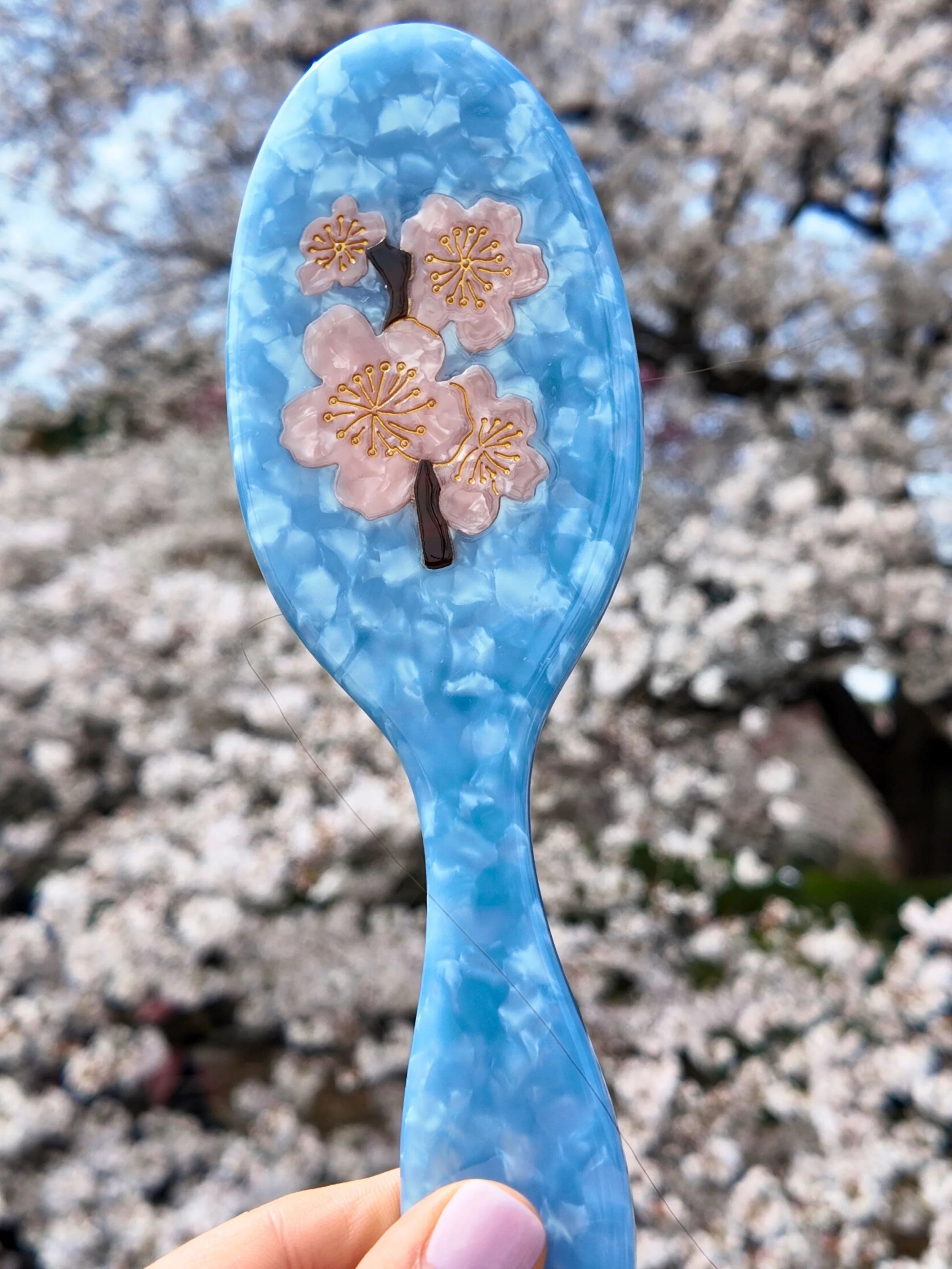 Hand-painted Cherry Blossom Amazing Hair Day Brush | Eco-Friendly - Image 6