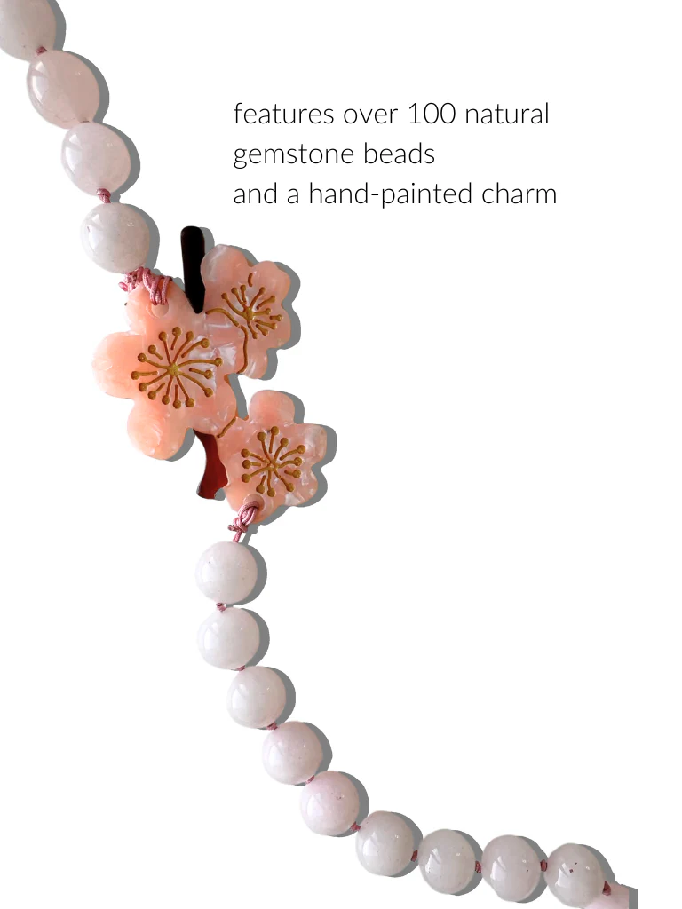 Hand-painted Cherry Blossom Gemstone Crossbody Phone Chain - Image 4