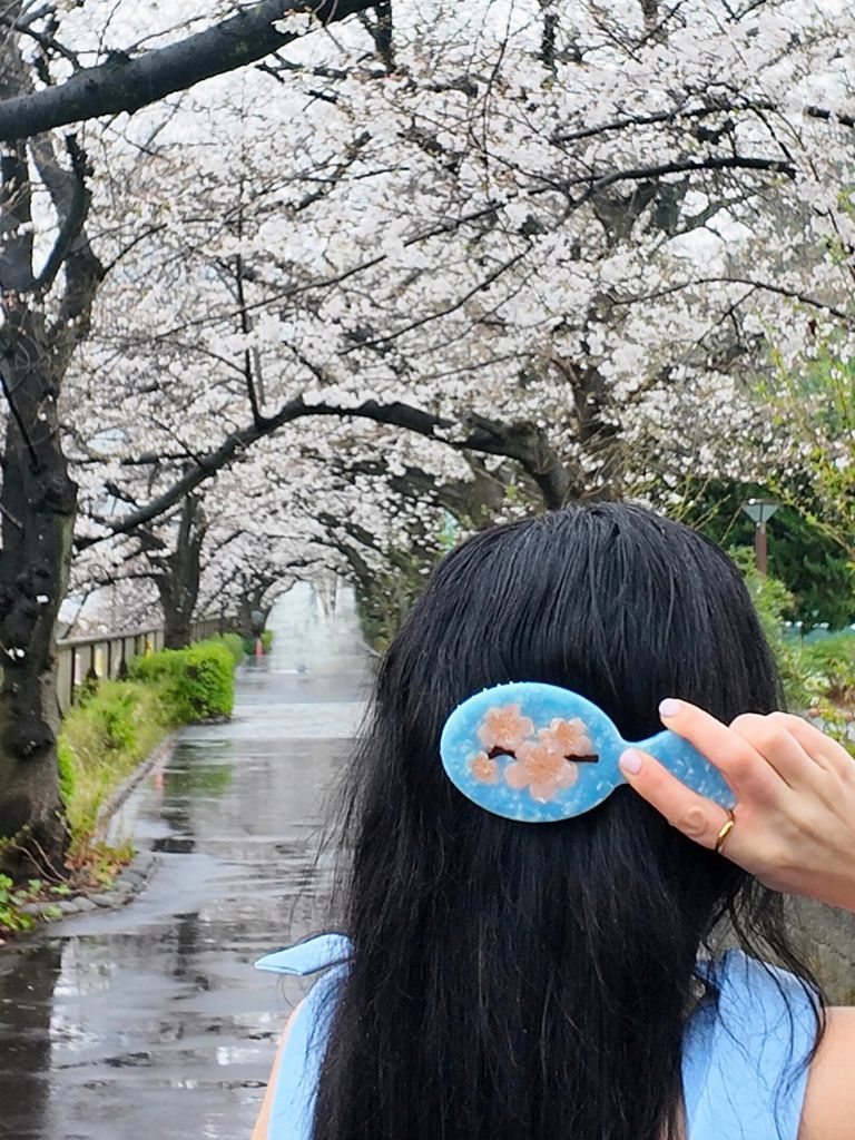 Hand-painted Cherry Blossom Handbag Hero Brush | Eco-Friendly - Image 4