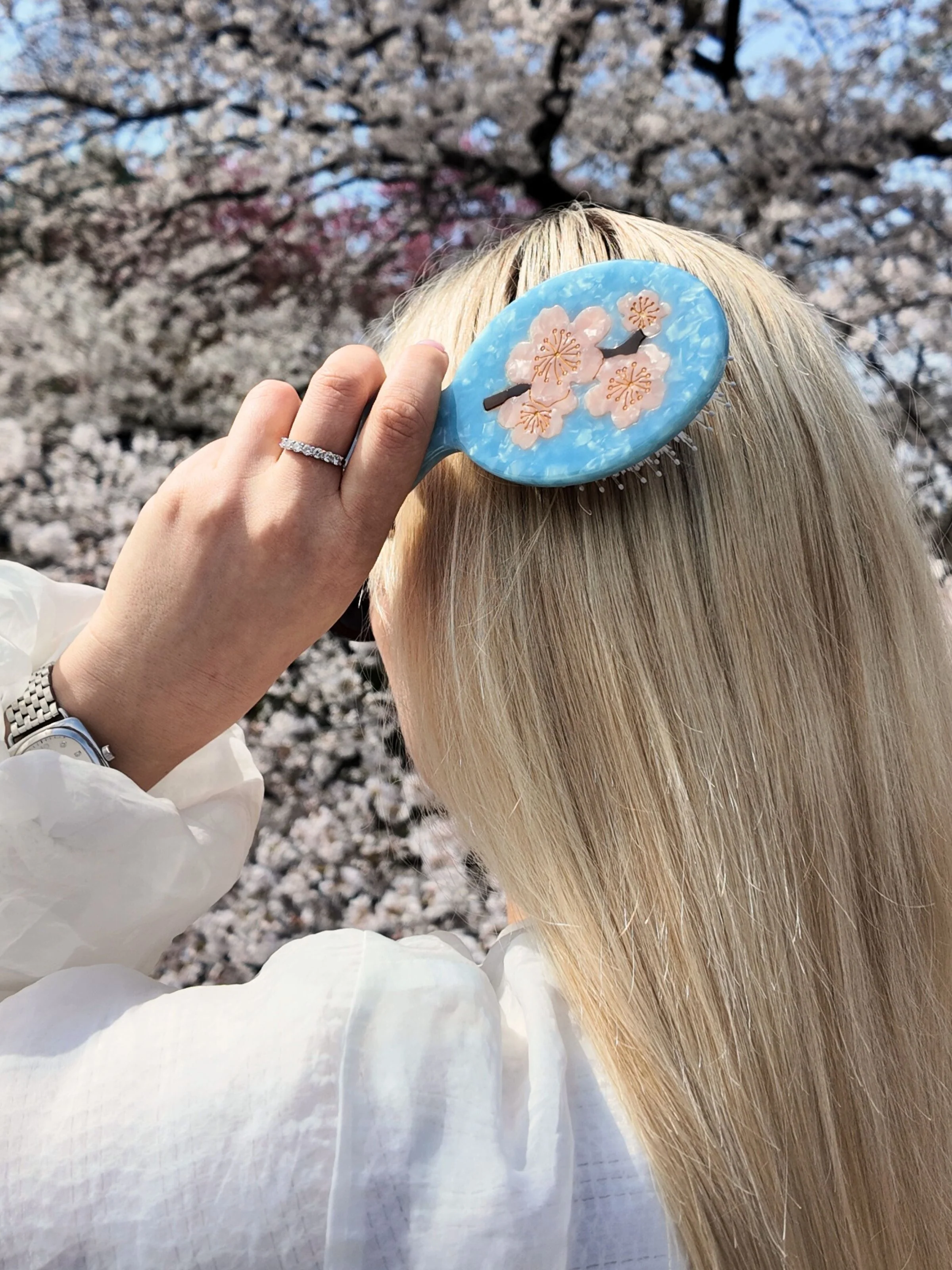 Hand-painted Cherry Blossom Handbag Hero Brush | Eco-Friendly - Image 5