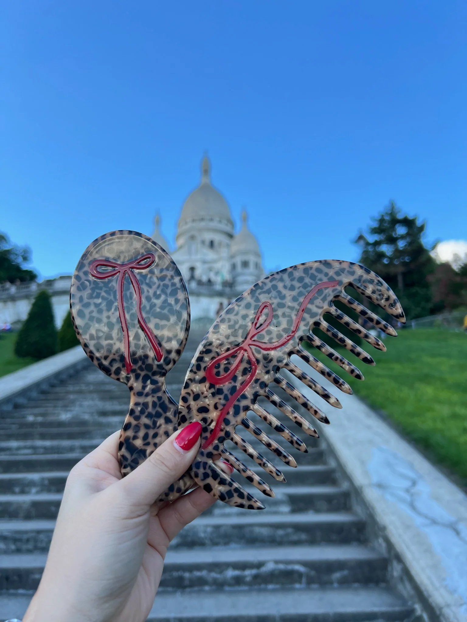 Hand-painted Leopard Bow Handbag Hero Brush | Eco-Friendly - Image 4