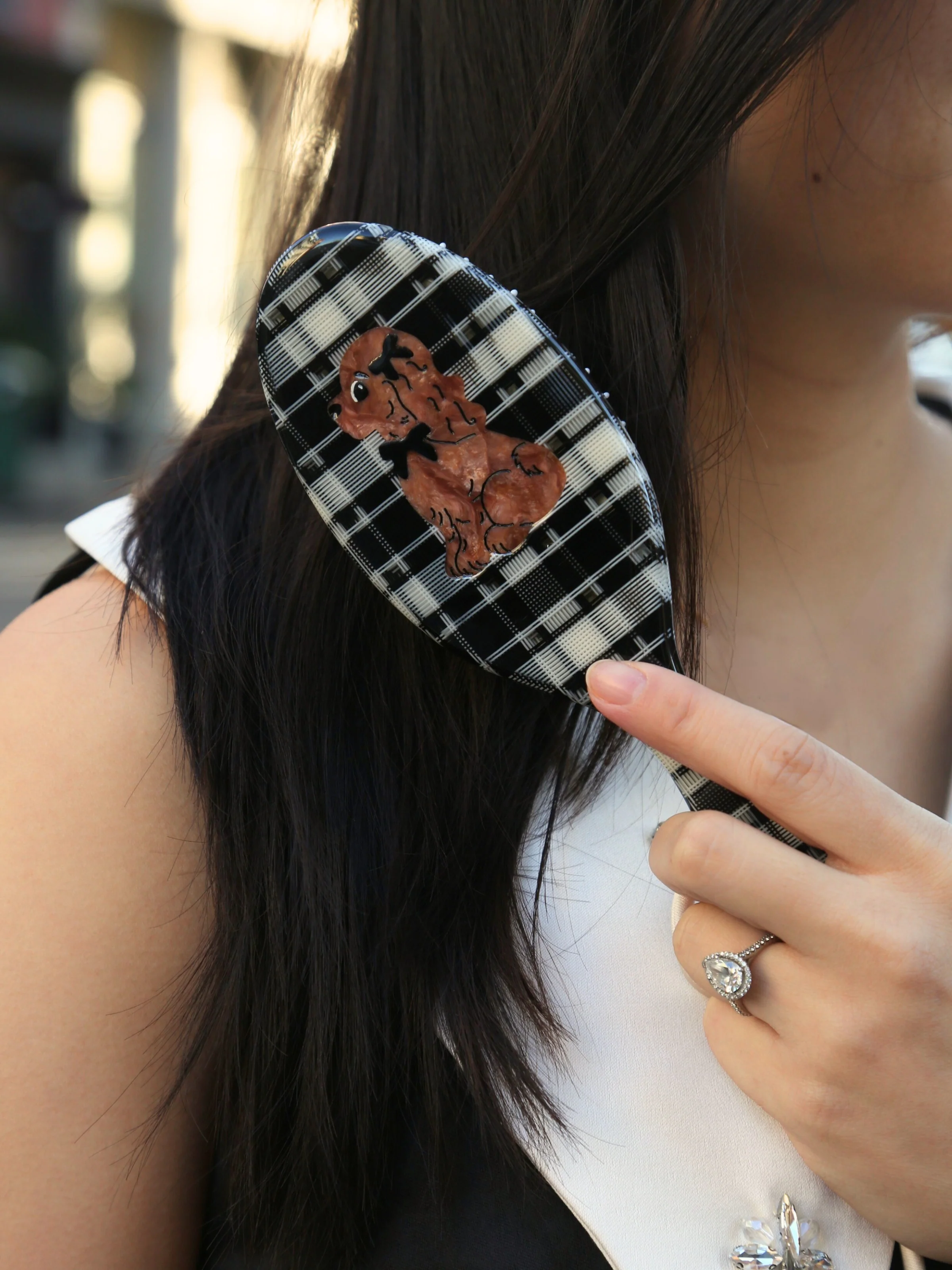 Hand-Painted Coquette Puppy Amazing Hair Day Brush | Eco-Friendly - Image 5