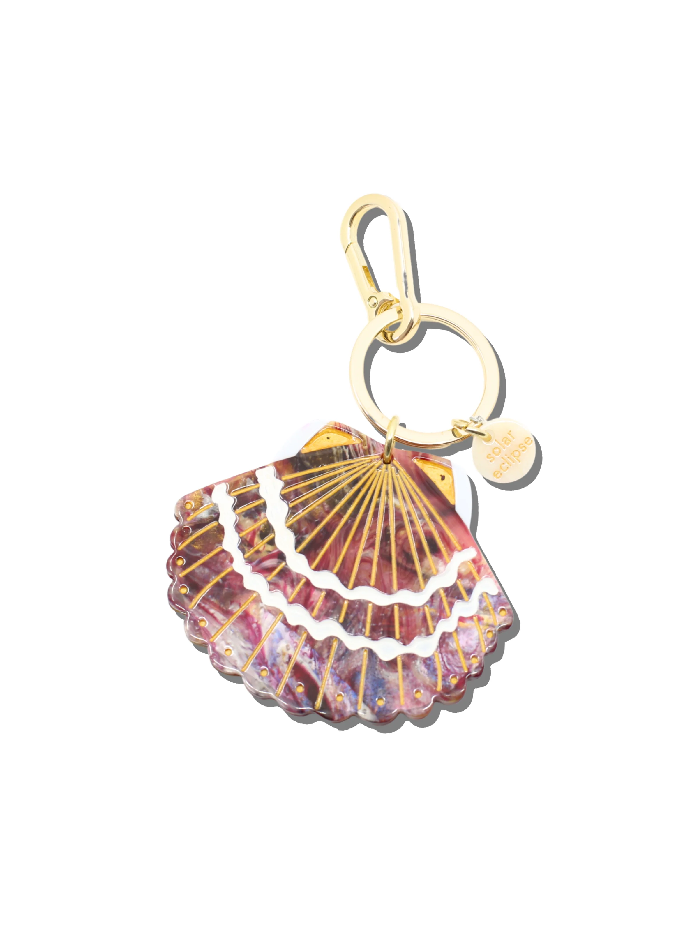 Hand-painted Seashell Bag Charm + Keychain | Eco-Friendly - Image 12
