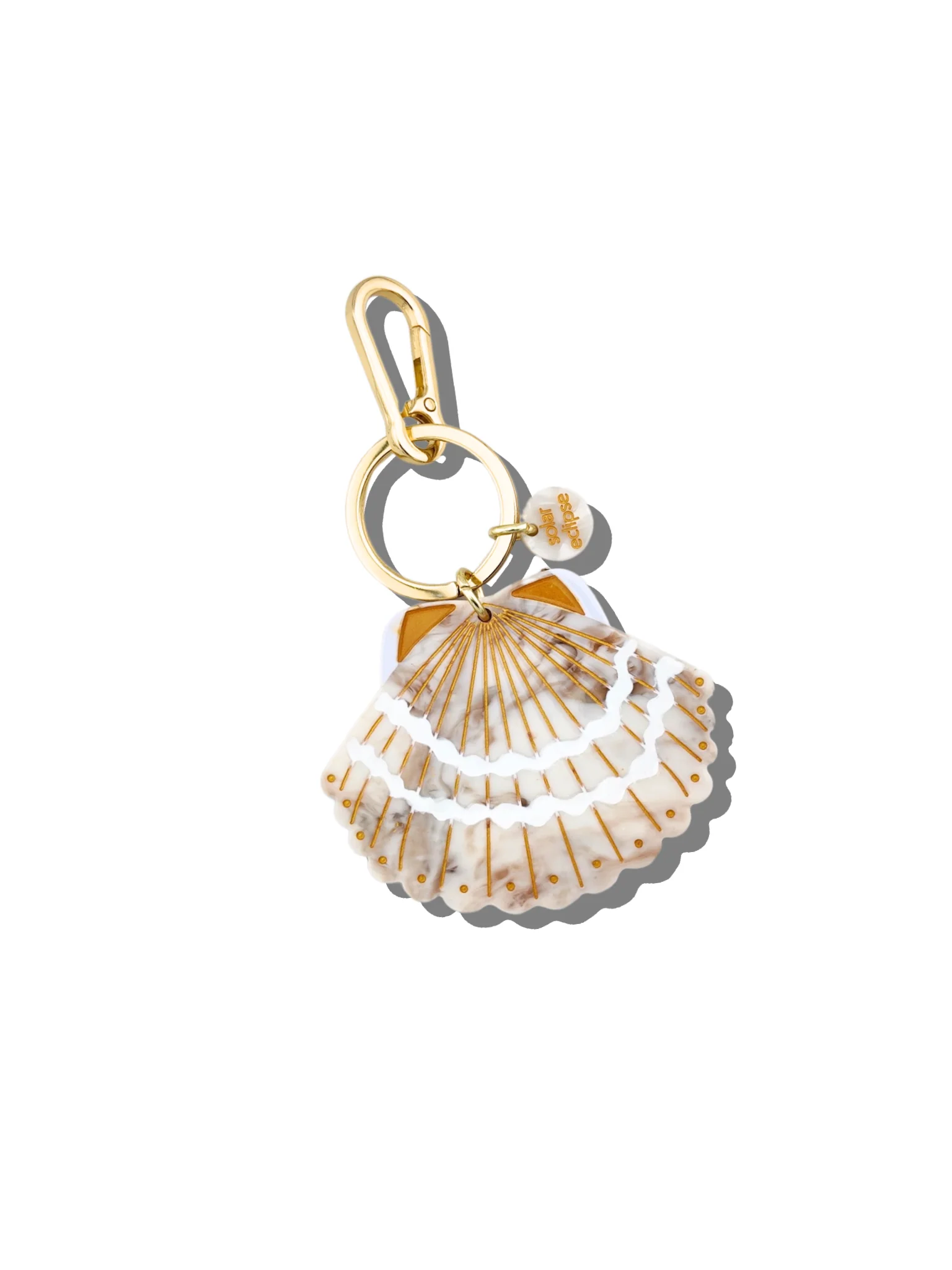 Hand-painted Seashell Bag Charm + Keychain | Eco-Friendly - Image 3