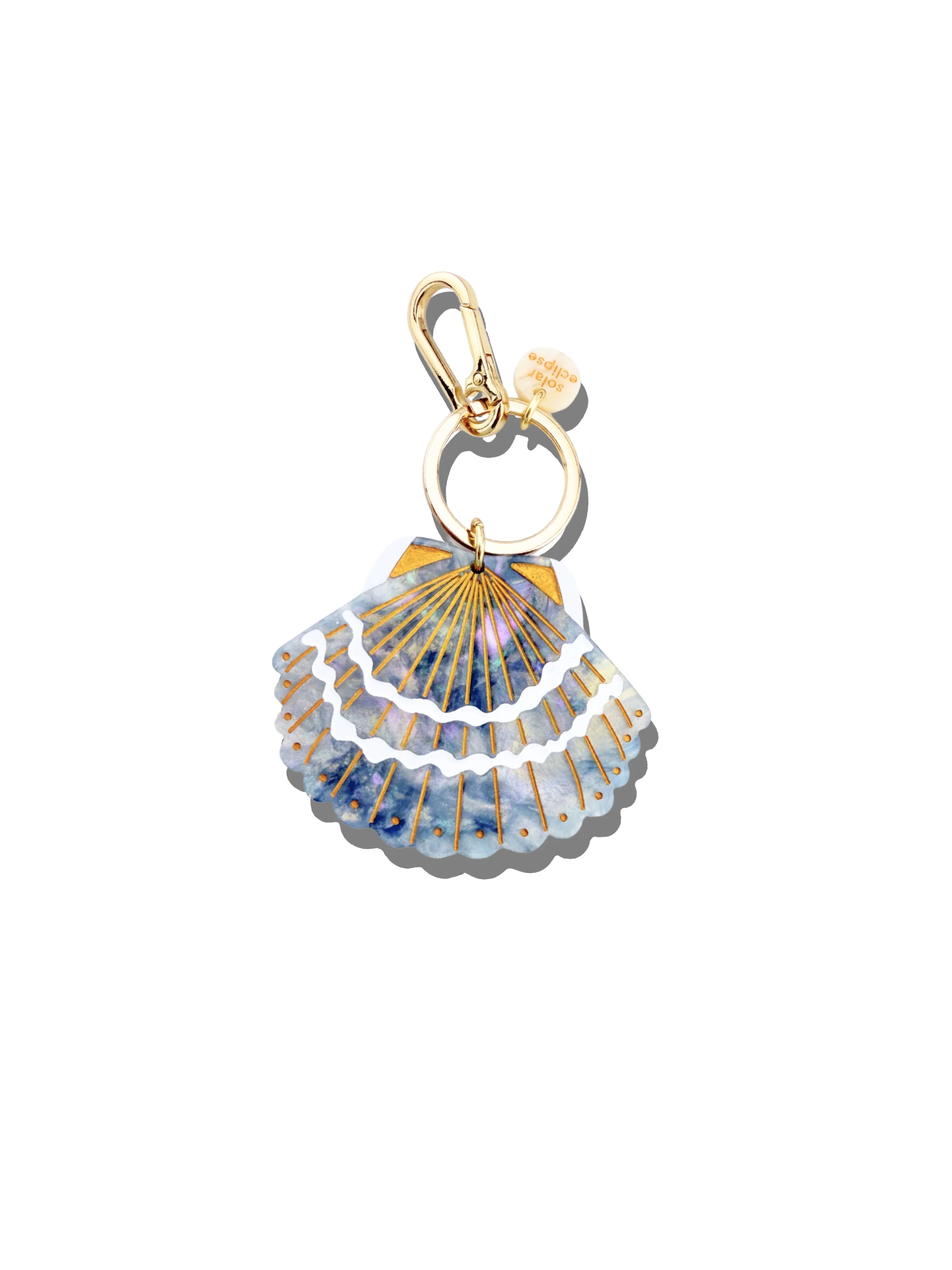 Hand-painted Seashell Bag Charm + Keychain | Eco-Friendly - Image 9