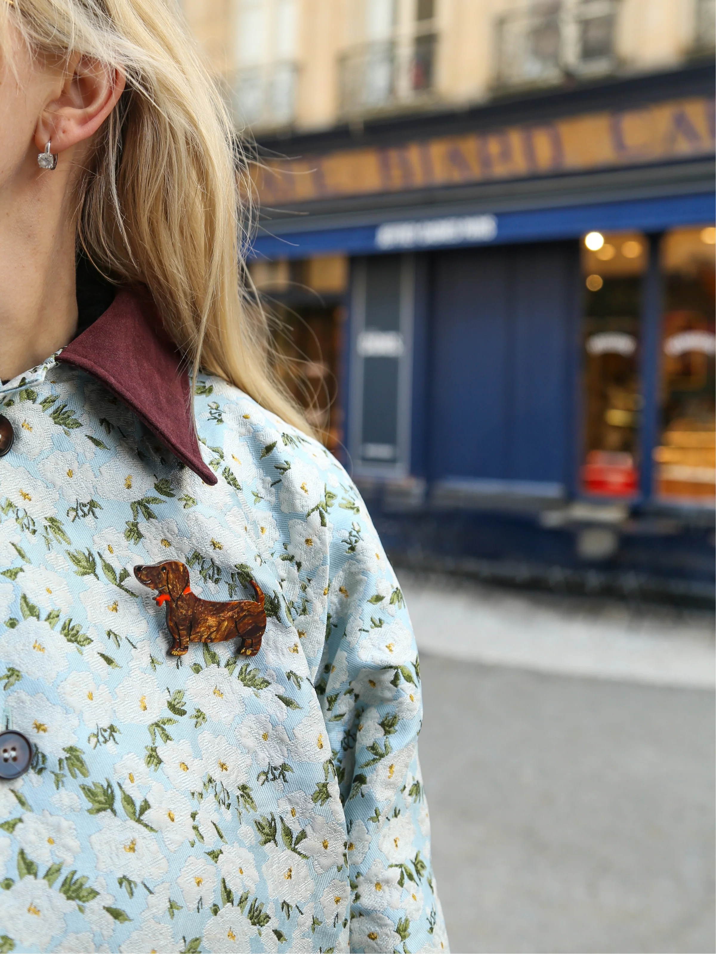 Hand-painted Dachshund Dog Brooch Pin - Image 2