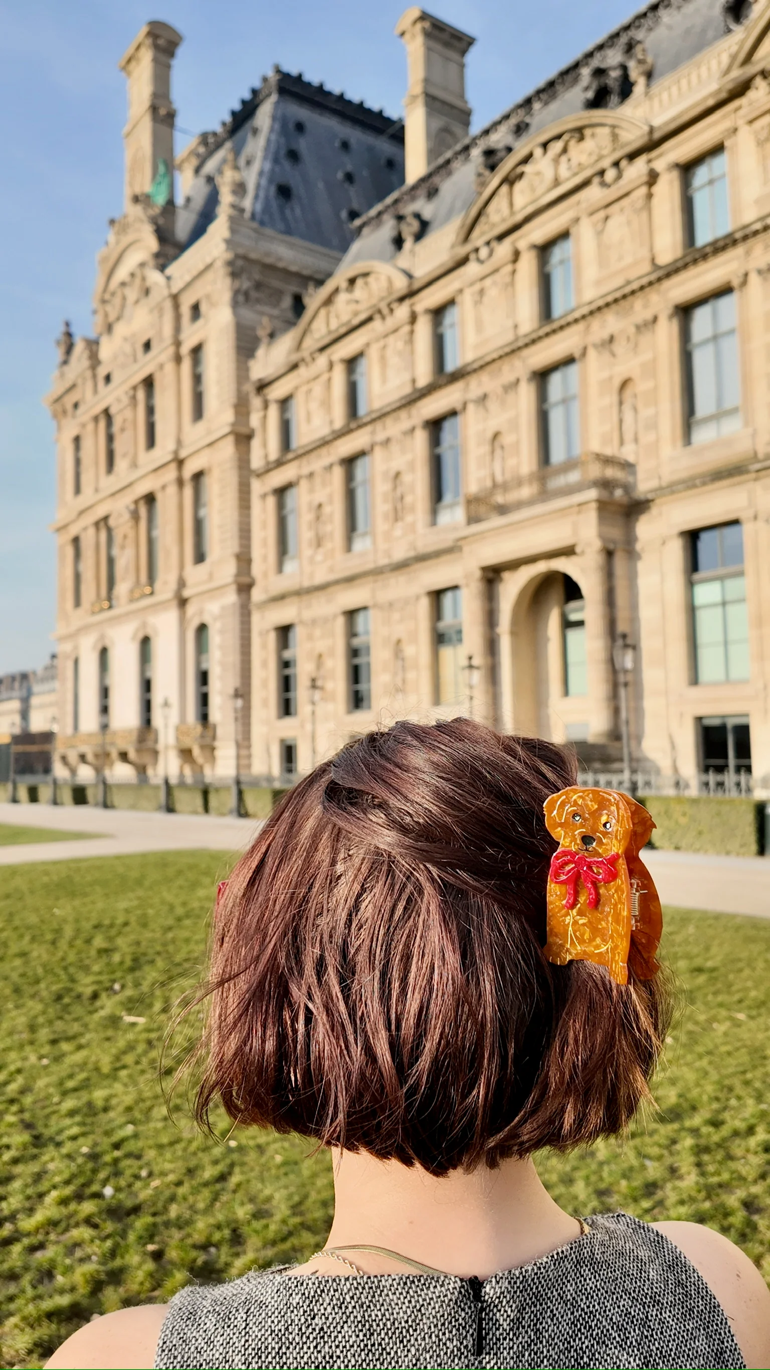 Hand-Painted Bow Puppy Dog Claw Hair Clip | Eco-Friendly - Image 2