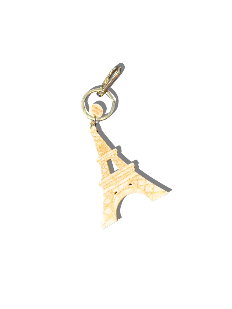 Hand-painted Eiffel Tower Bag Charm + Keychain | Eco-Friendly - Image 3