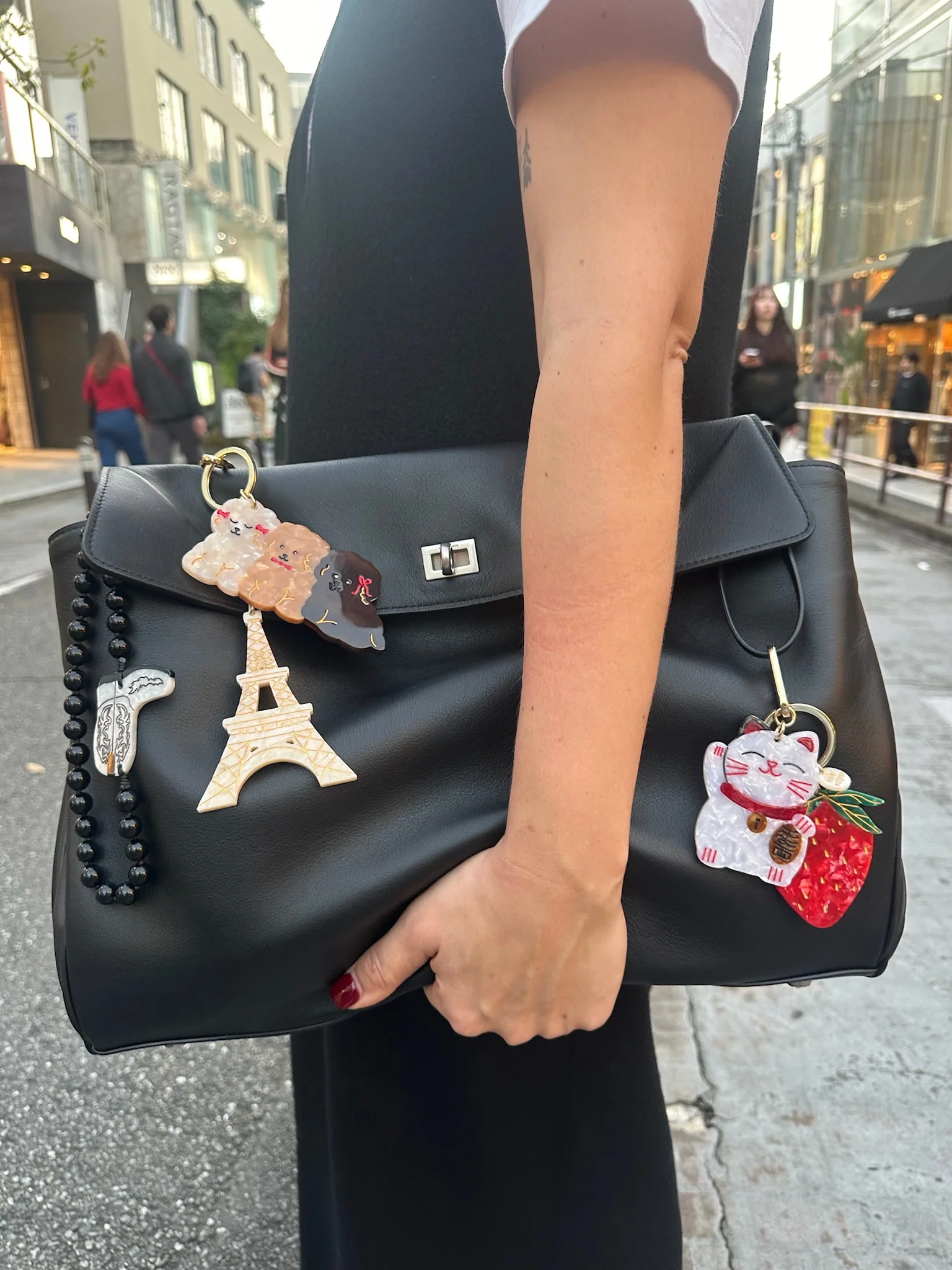 Hand-painted Eiffel Tower Bag Charm + Keychain | Eco-Friendly - Image 7