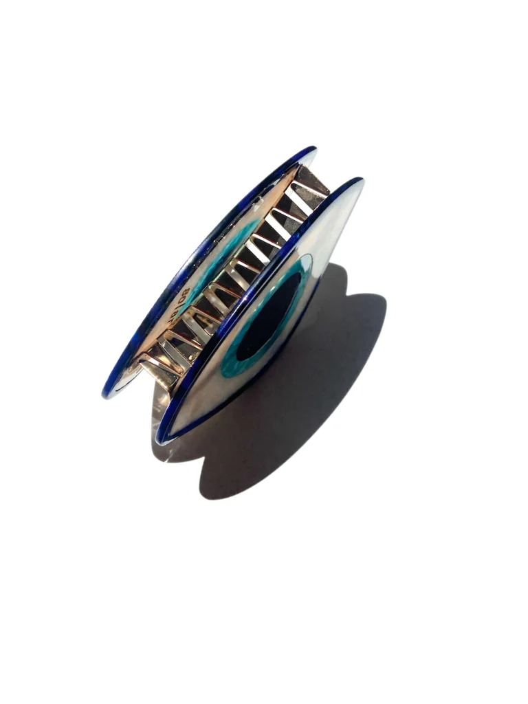 Hand-painted Evil Eye Claw Hair Clip | Eco-Friendly - Image 3