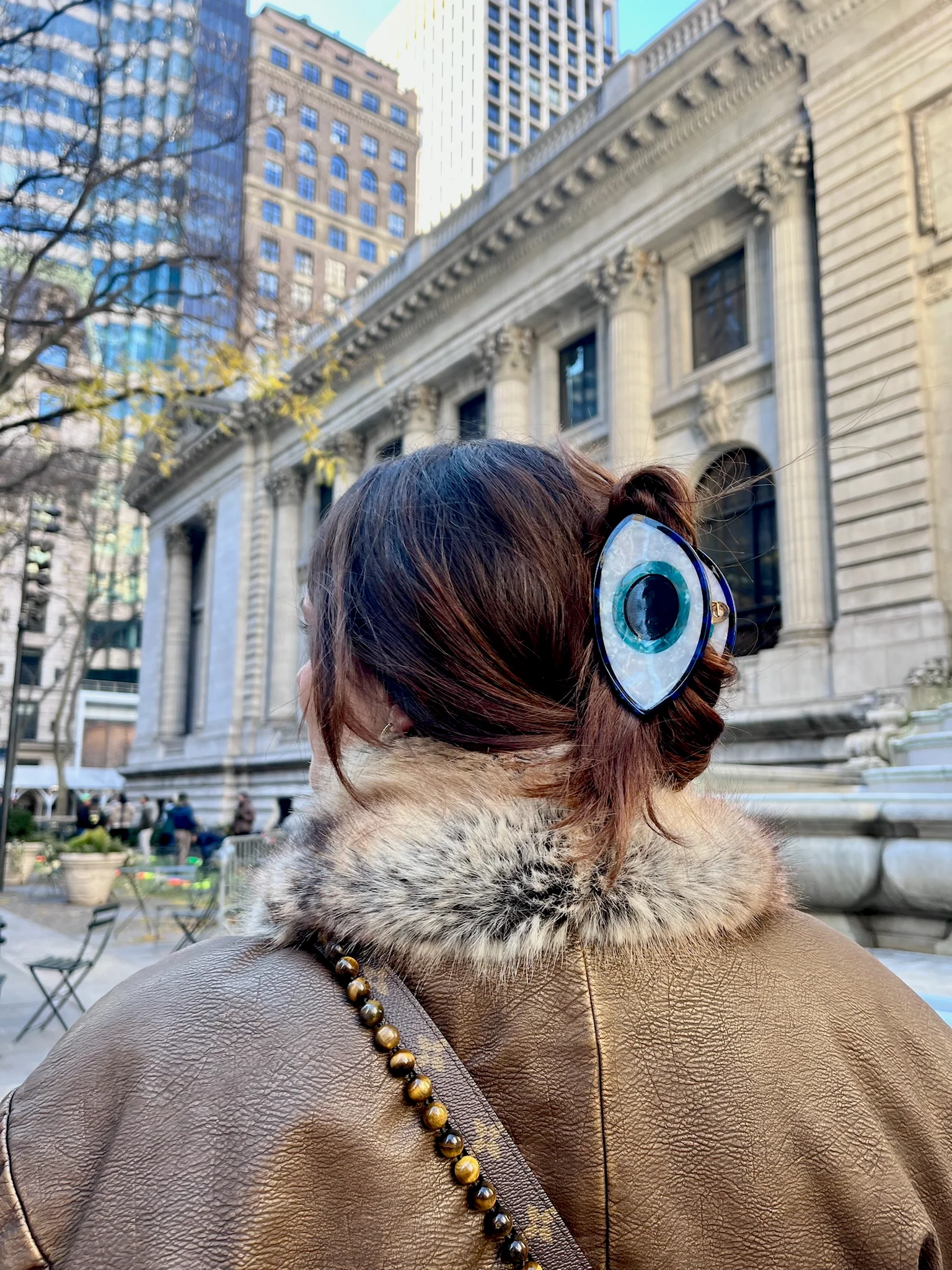 Hand-painted Evil Eye Claw Hair Clip | Eco-Friendly - Image 4