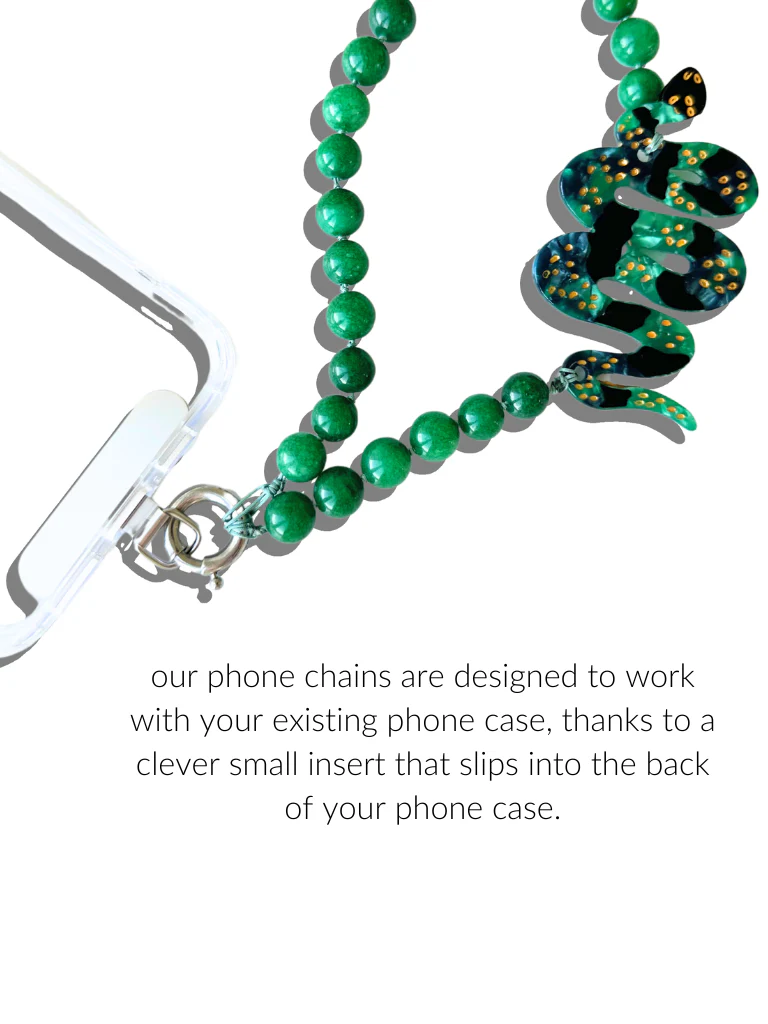 Hand-painted Evil Eye Gemstone Bracelet Phone Chain - Image 6