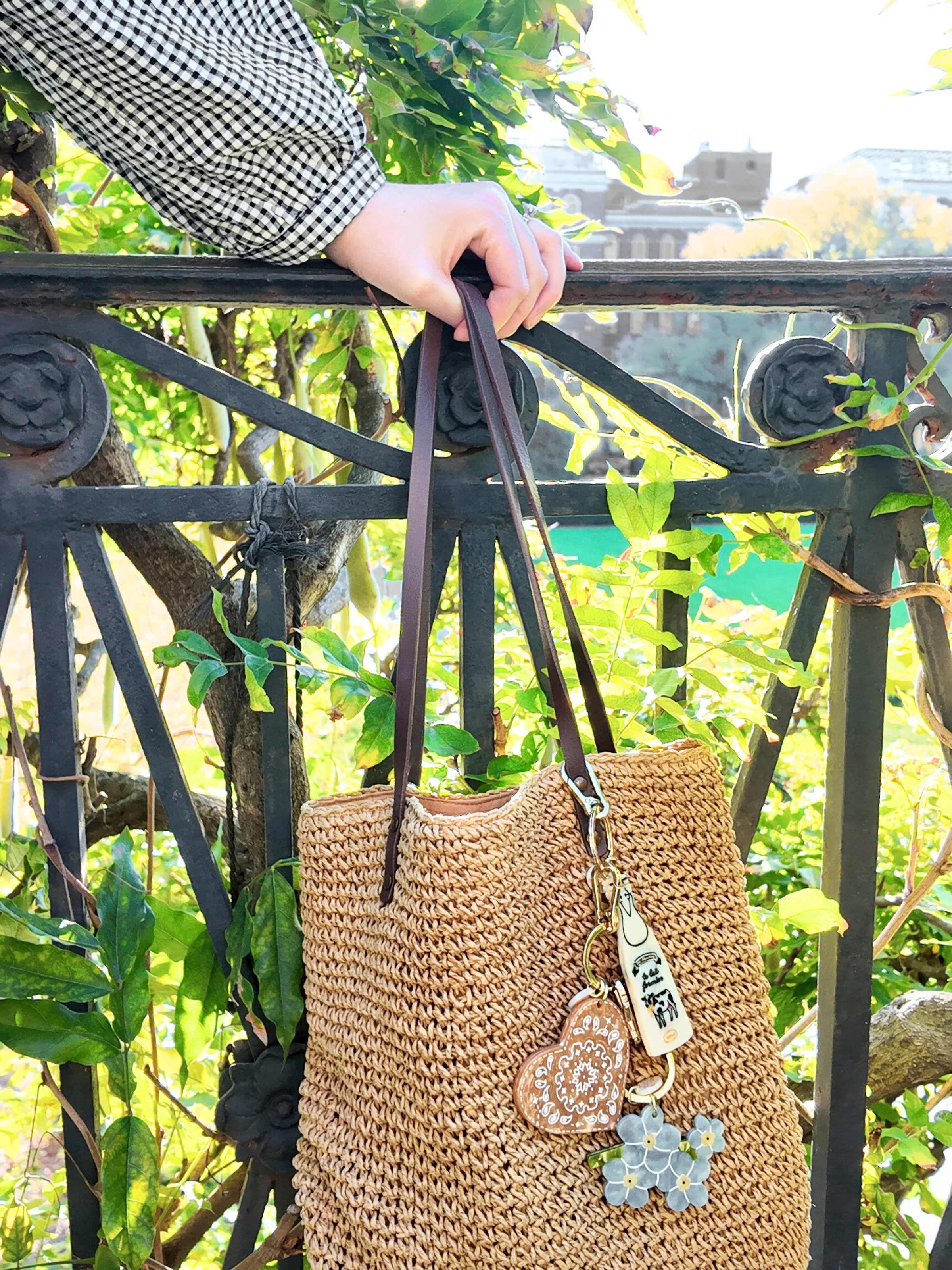 Hand-painted Forget-Me-Not Bag Charm + Keychain | Eco-Friendly - Image 7