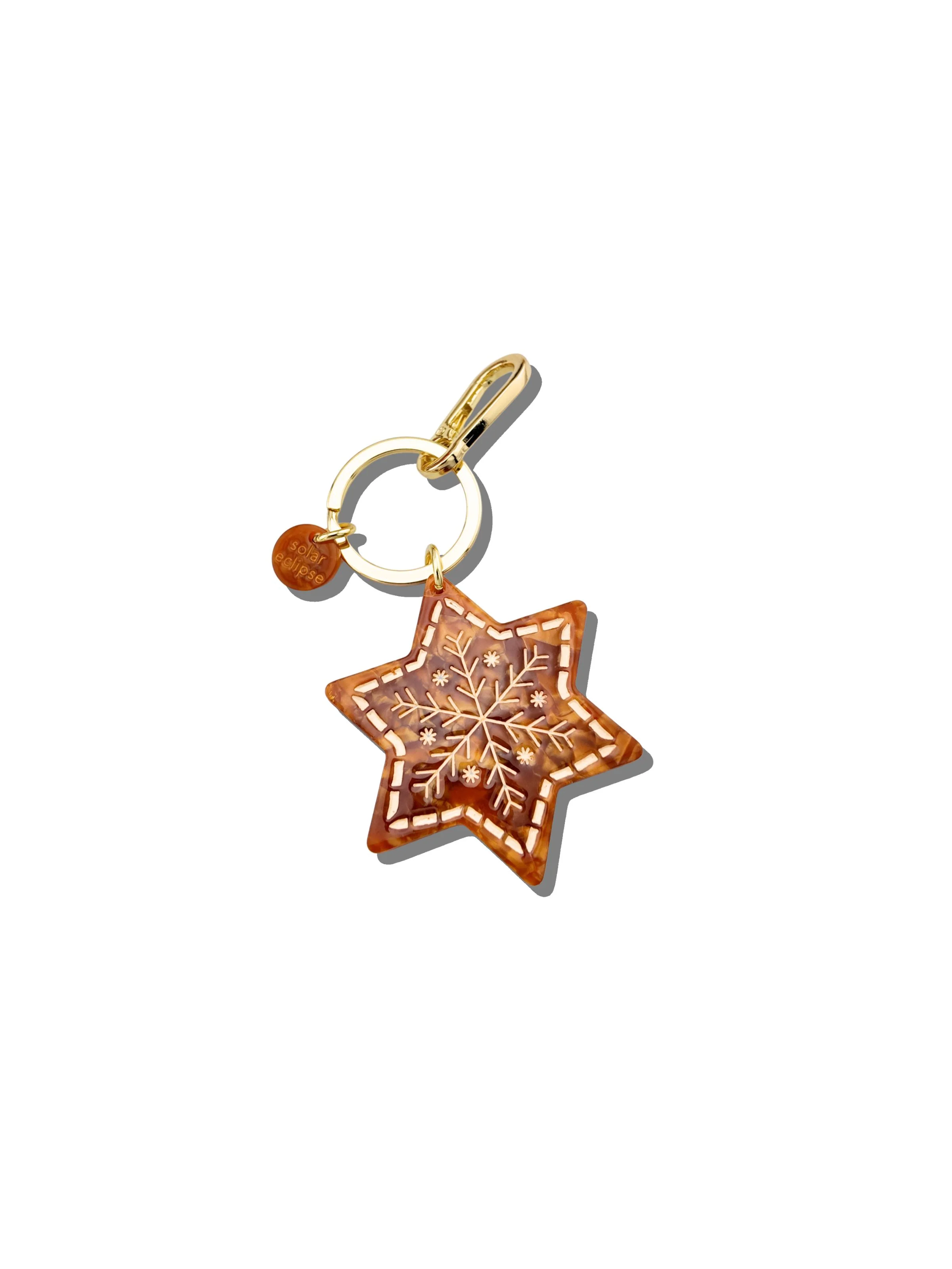 Hand-painted Gingerbread Star Bag Charm + Keychain
