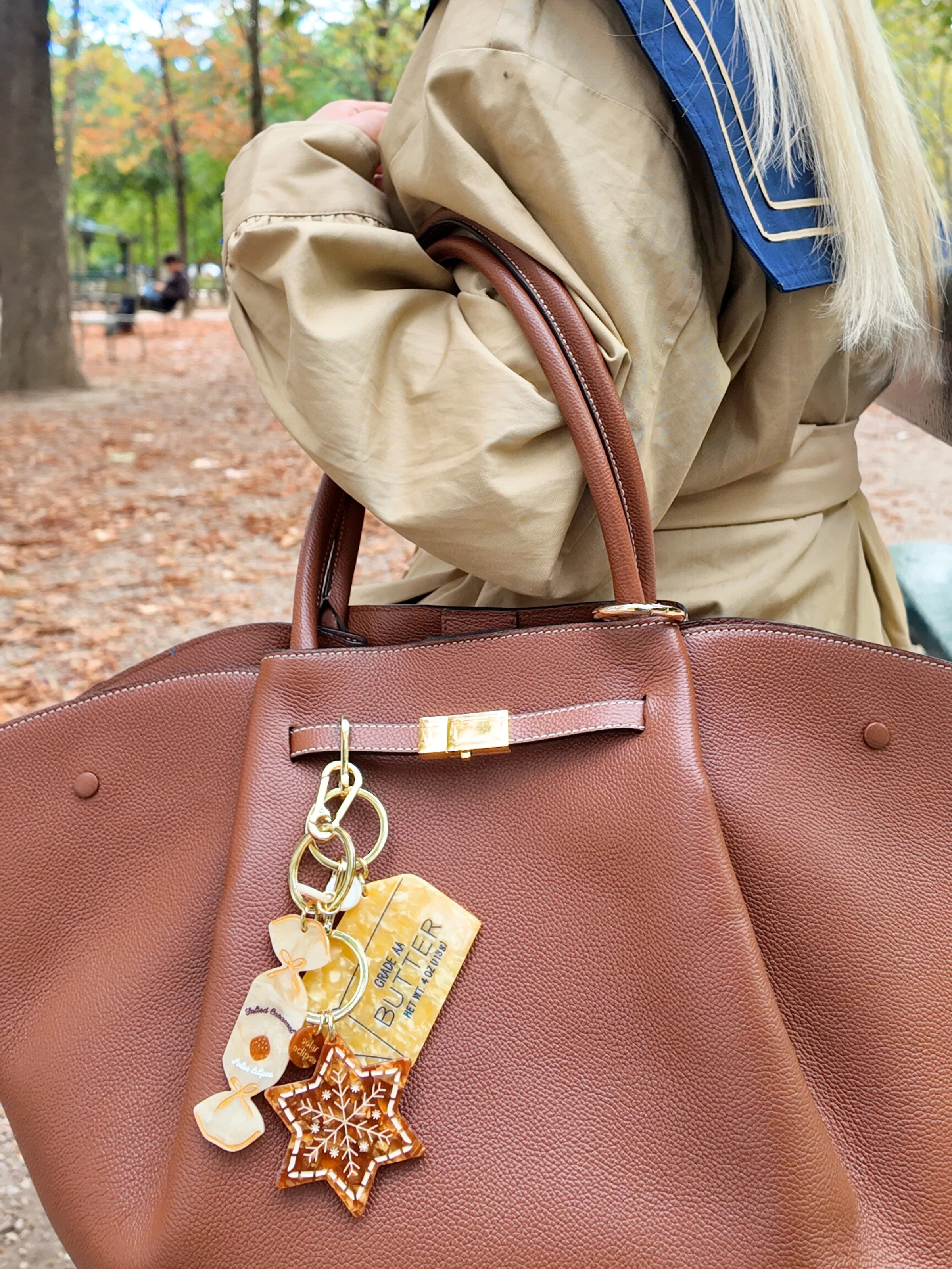 Hand-painted Gingerbread Star Bag Charm + Keychain - Image 2
