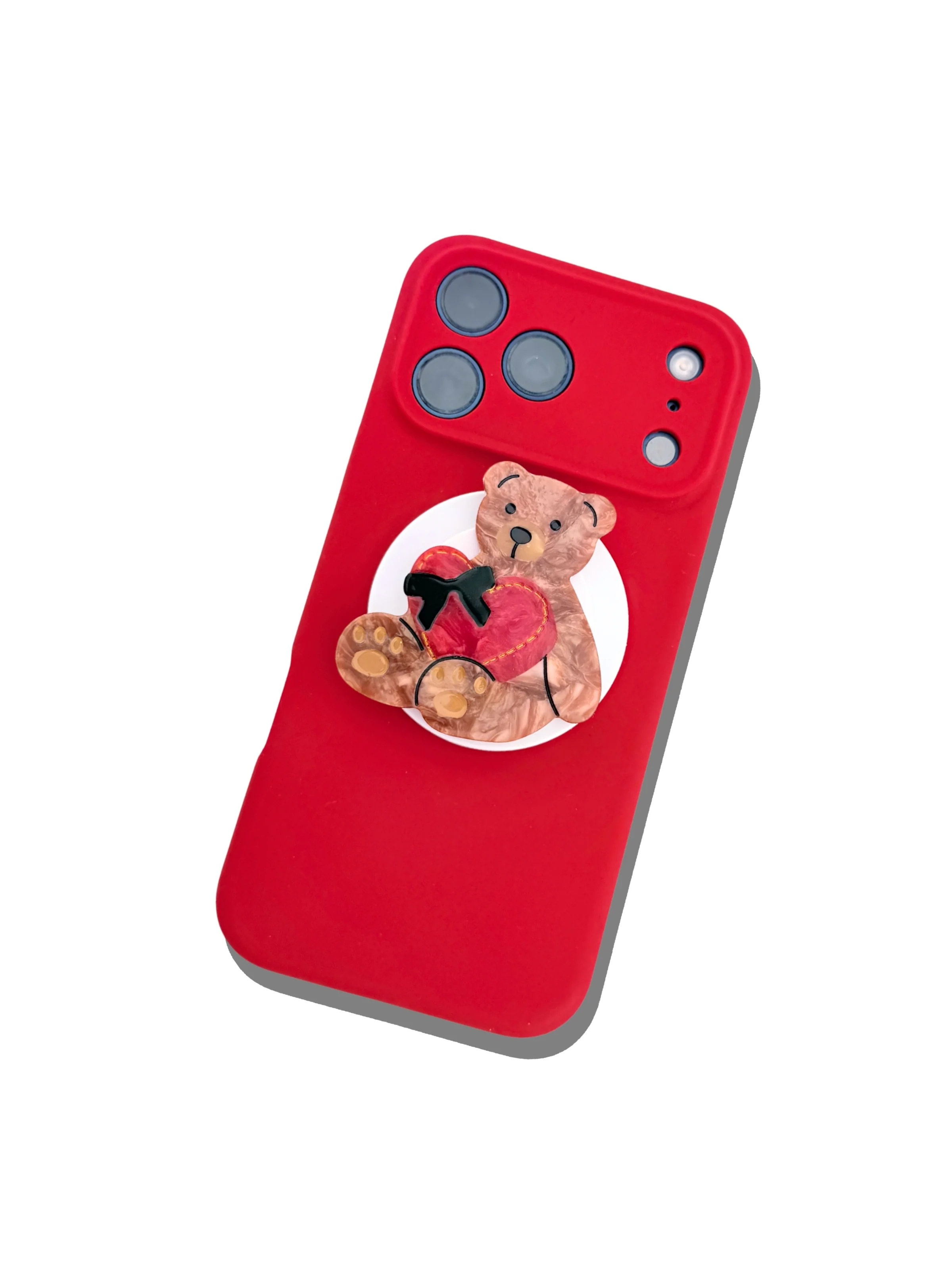 Hand-painted Heart Teddy GripCharm | Eco-Friendly - Image 2