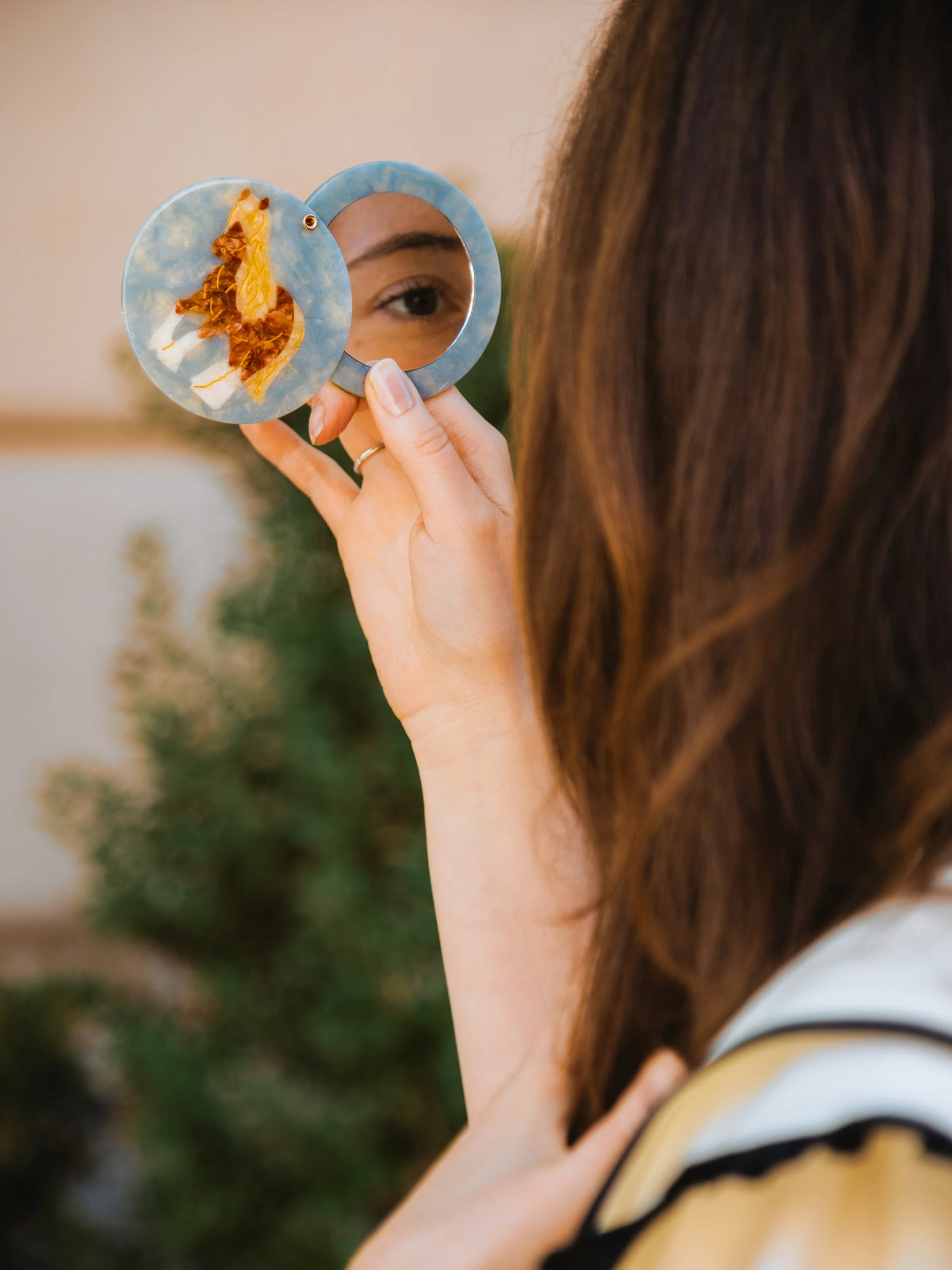 Hand-painted Horse Compact Mirror | Eco-Friendly - Image 2