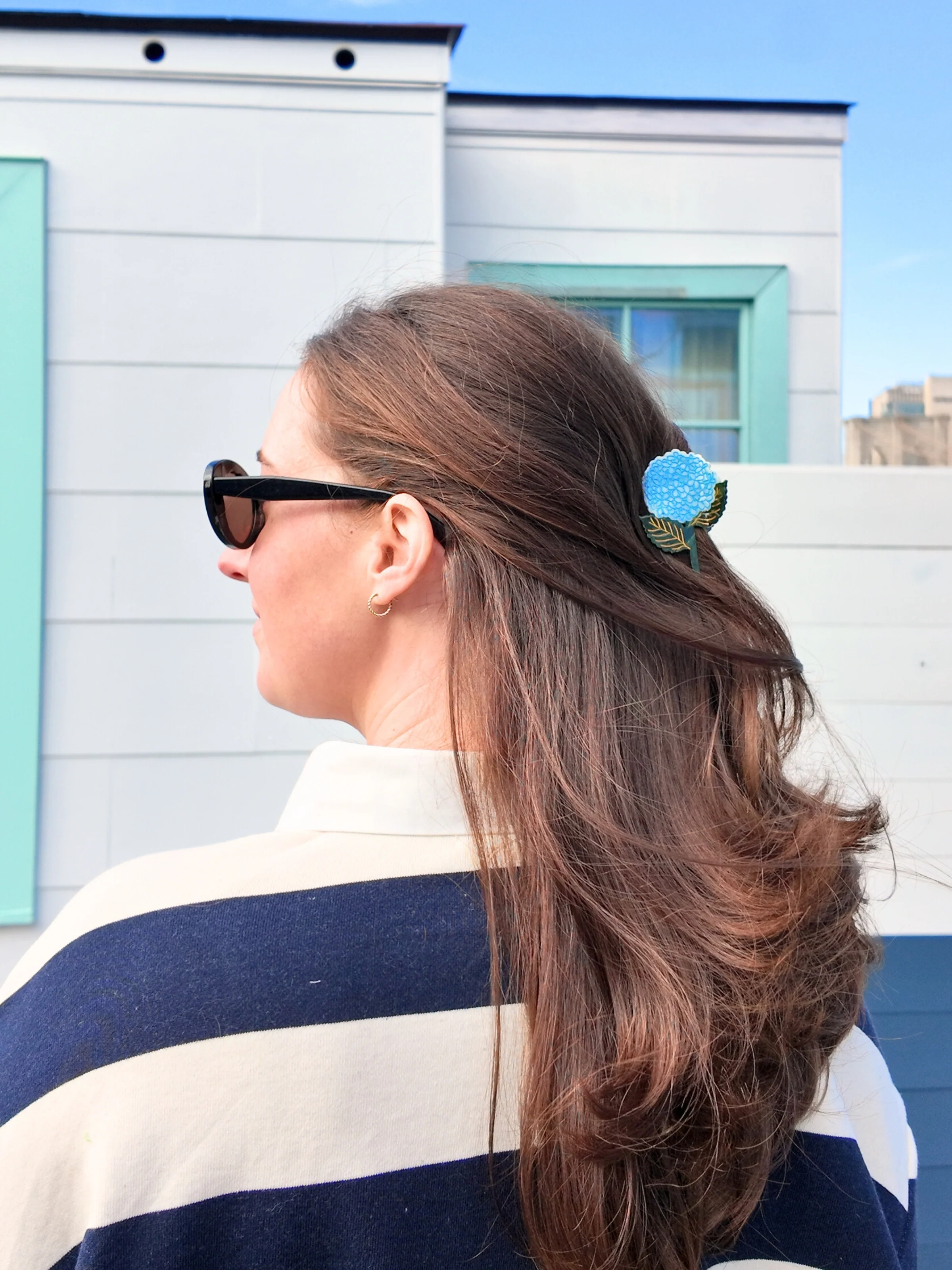 Hand-painted Hydrangea Claw Hair Clip | Eco-Friendly - Image 7