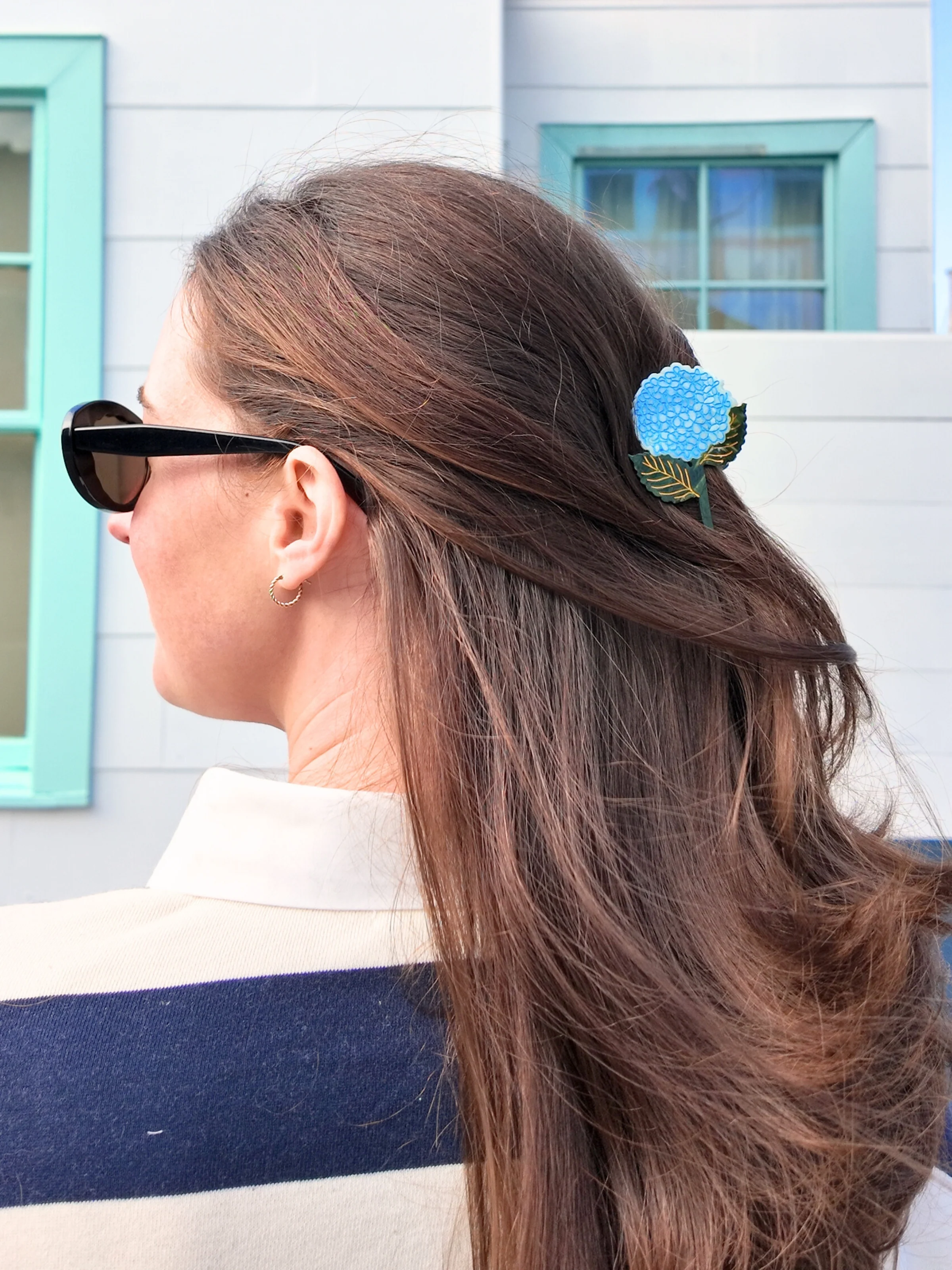 Hand-painted Hydrangea Claw Hair Clip | Eco-Friendly - Image 8
