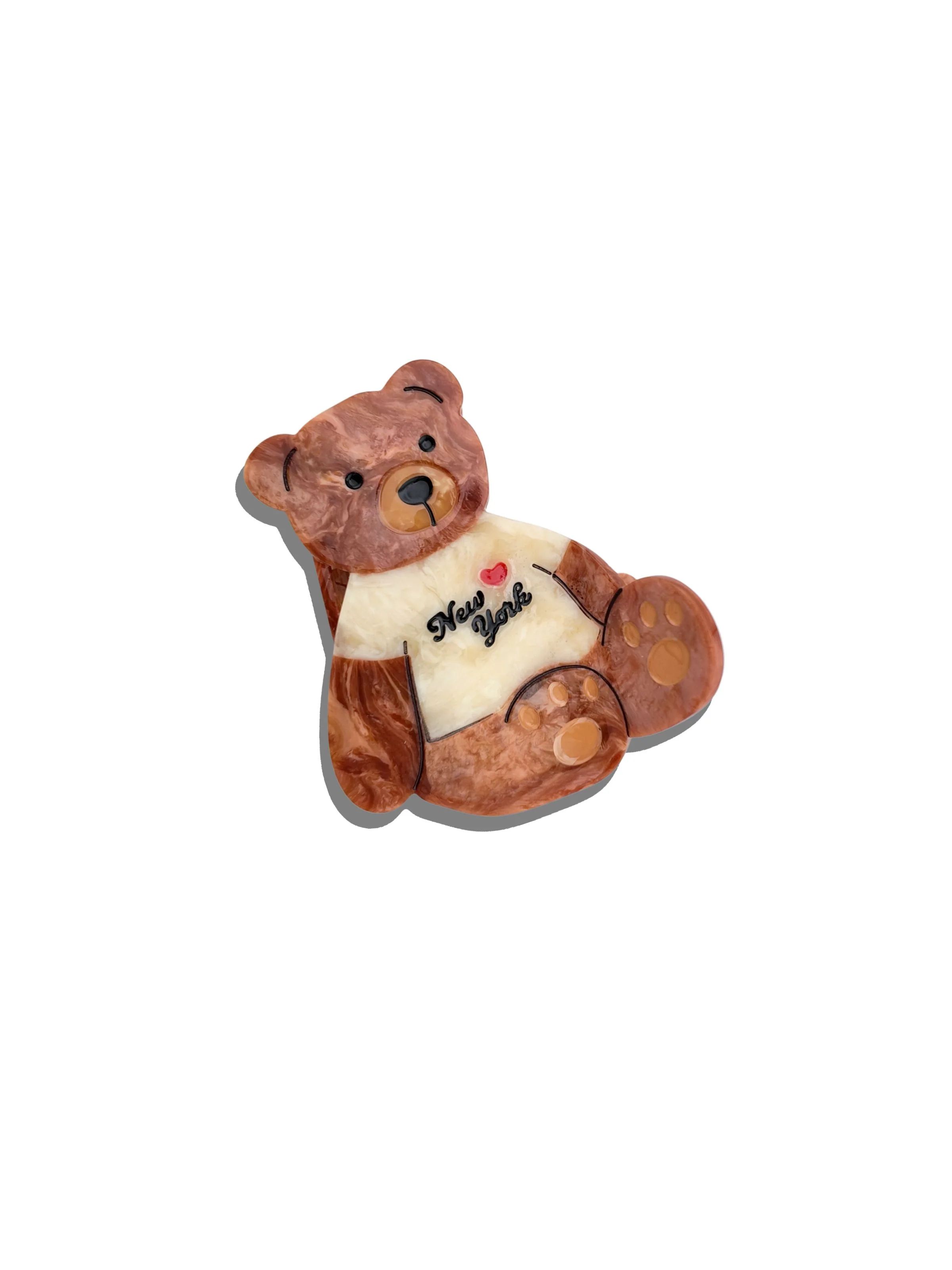 Hand-painted New York Teddy Bear Hair Claw Clip | Eco-Friendly