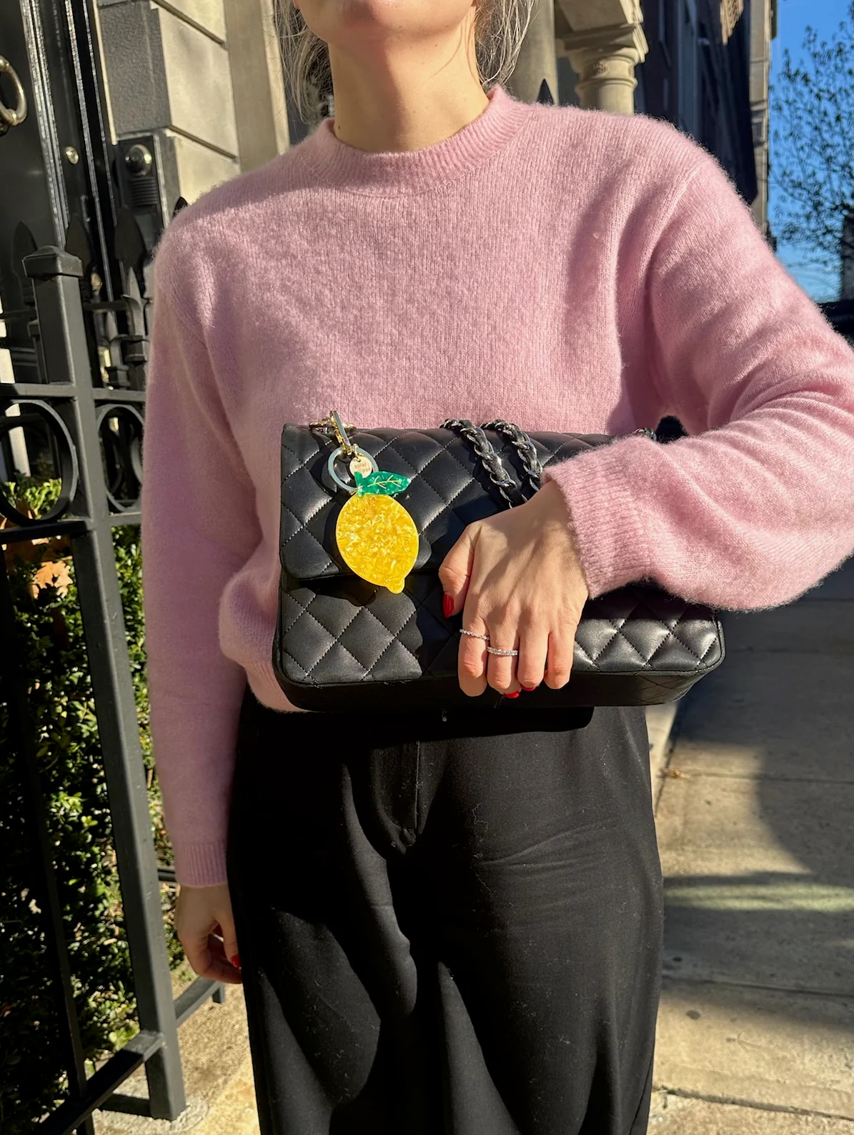 Hand-painted Lemon Bag Charm + Keychain | Eco-Friendly - Image 4