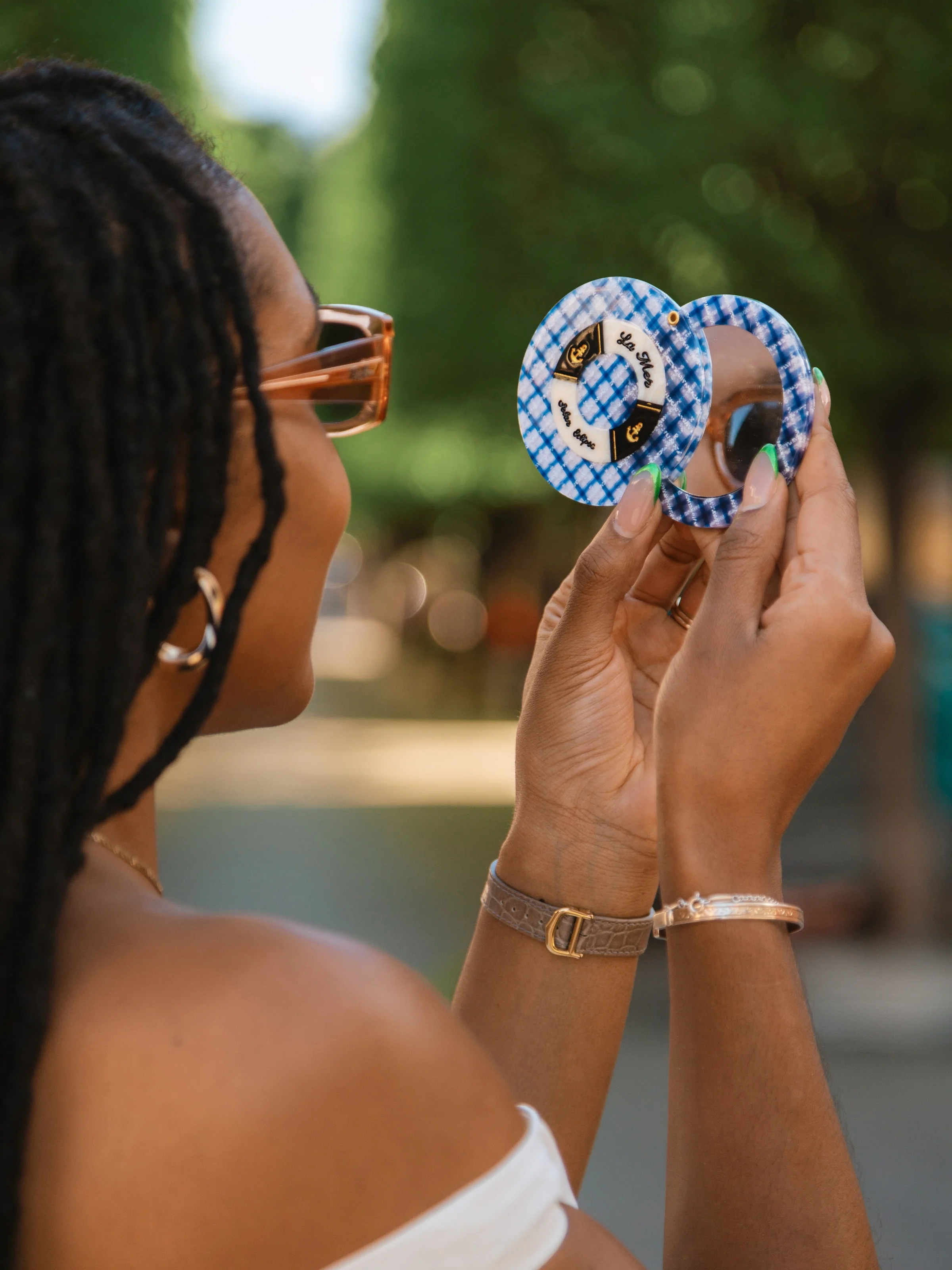 Hand-painted Lifesaver Compact Mirror | Eco-Friendly - Image 3