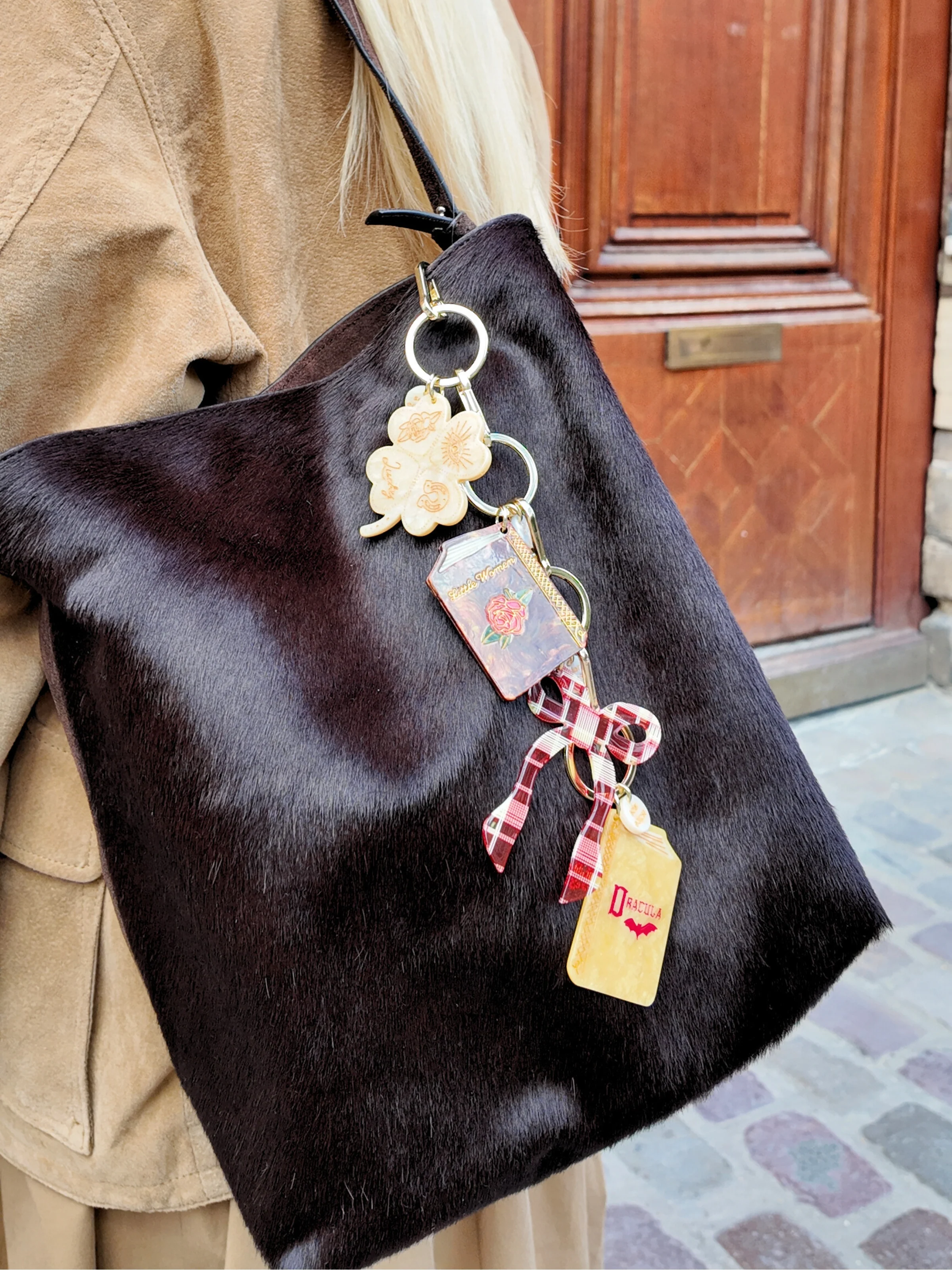 Hand-painted Little Women Book Bag Charm + Keychain | Eco-Friendly - Image 4