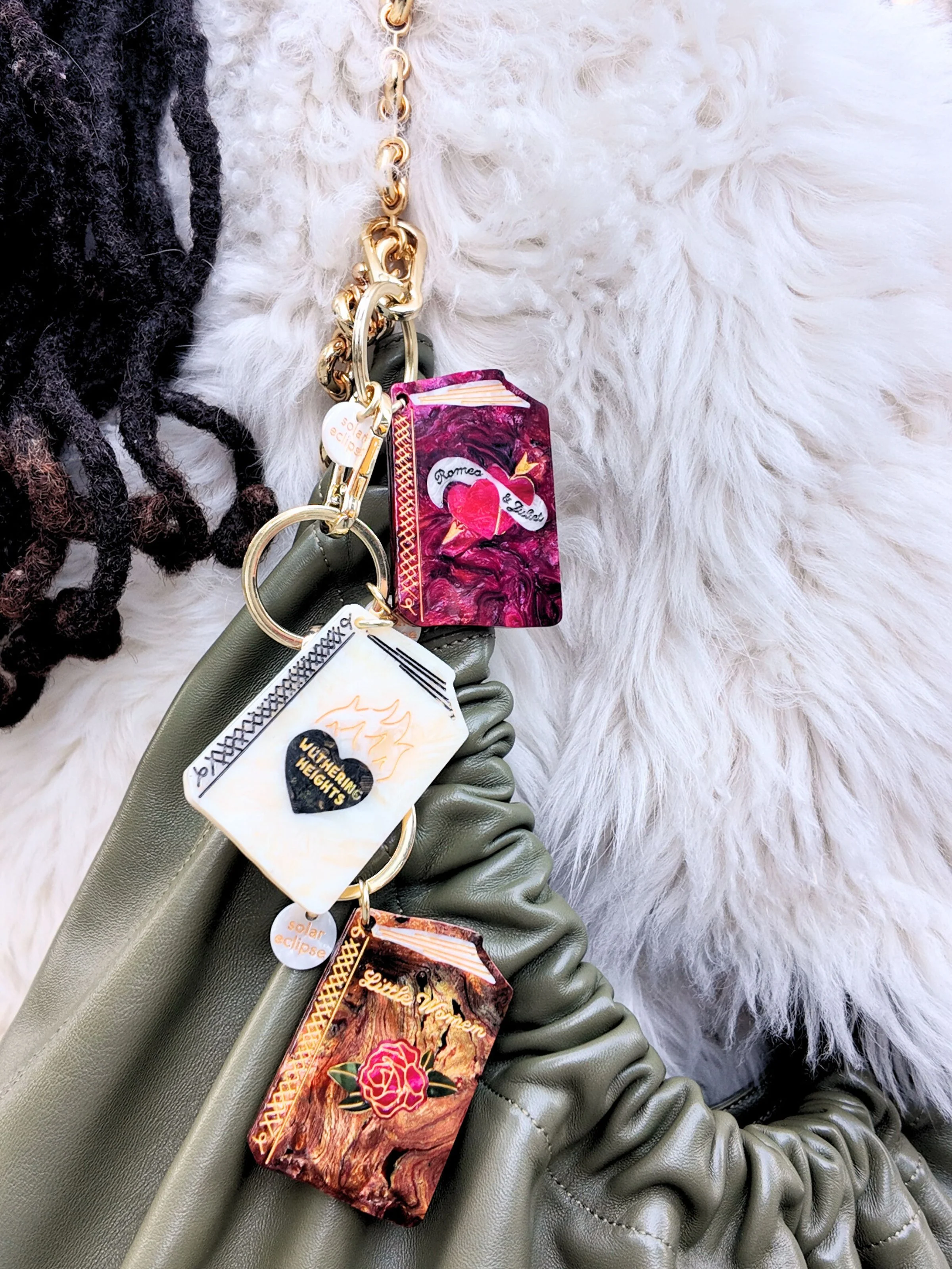 Hand-painted Little Women Book Bag Charm + Keychain | Eco-Friendly - Image 5