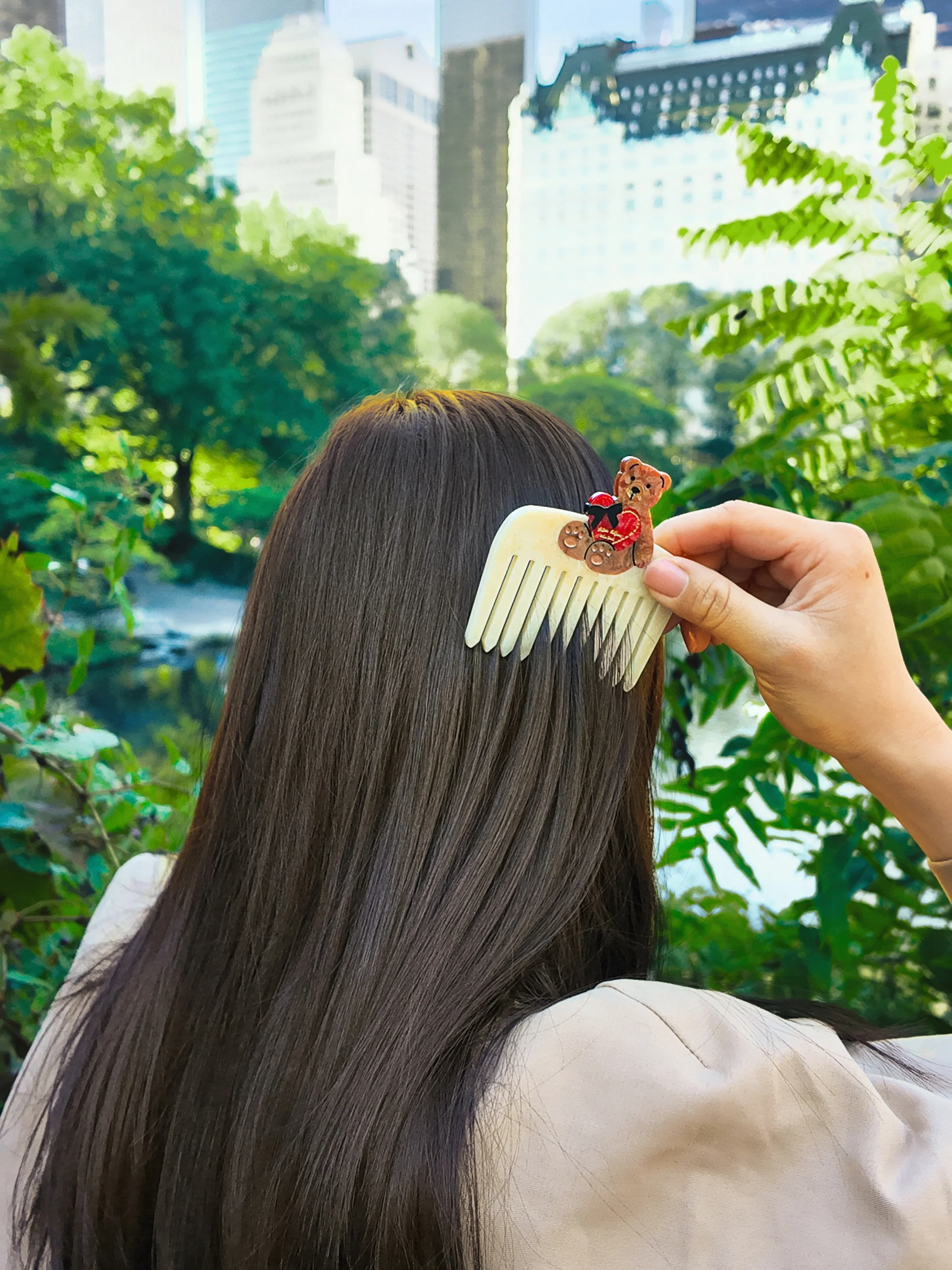 Hand-Painted Love Teddy Pocket Comb | Eco-Friendly - Image 3