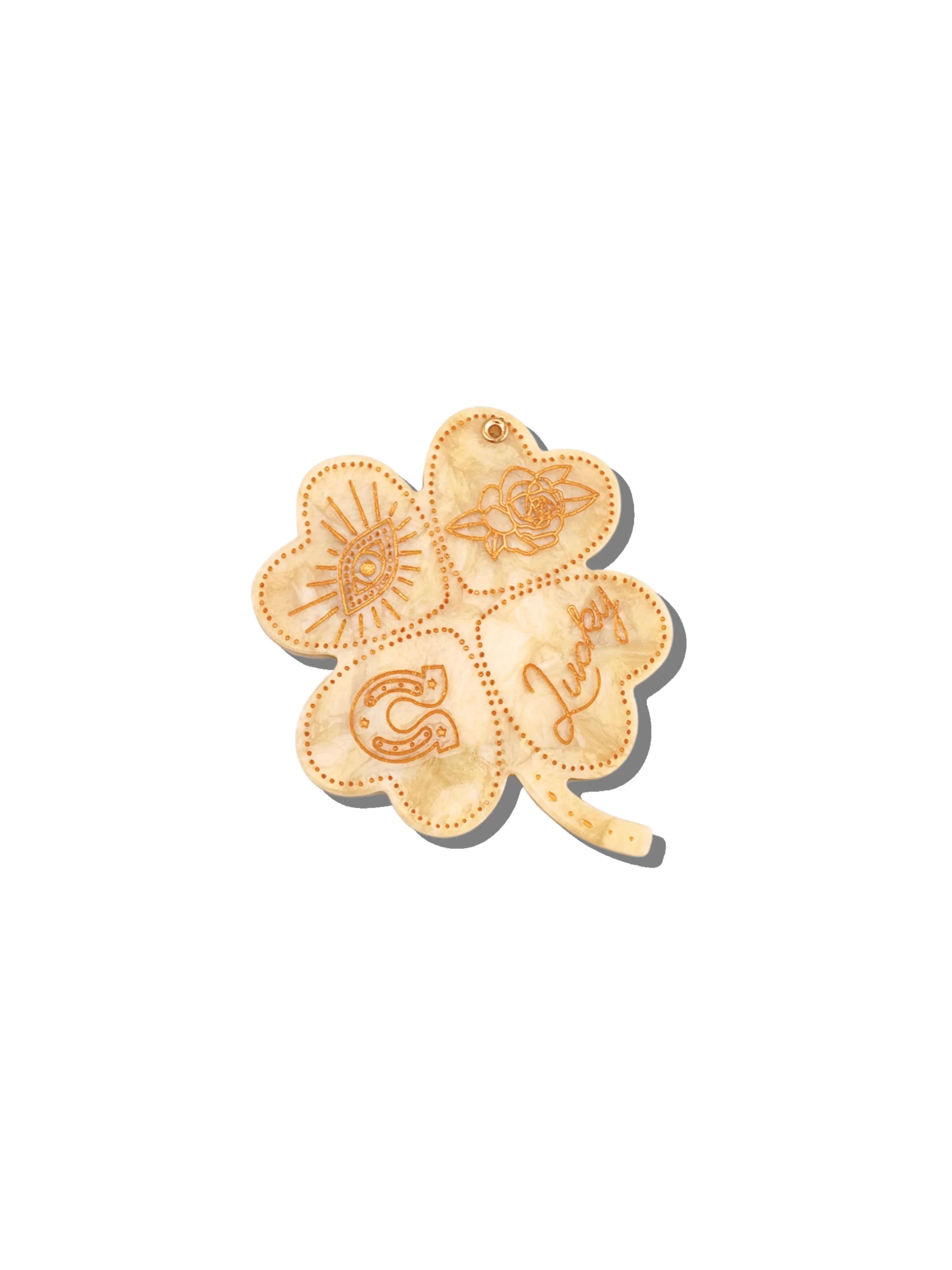 Hand-painted Lucky Clover Compact Mirror | Eco-Friendly - Image 3