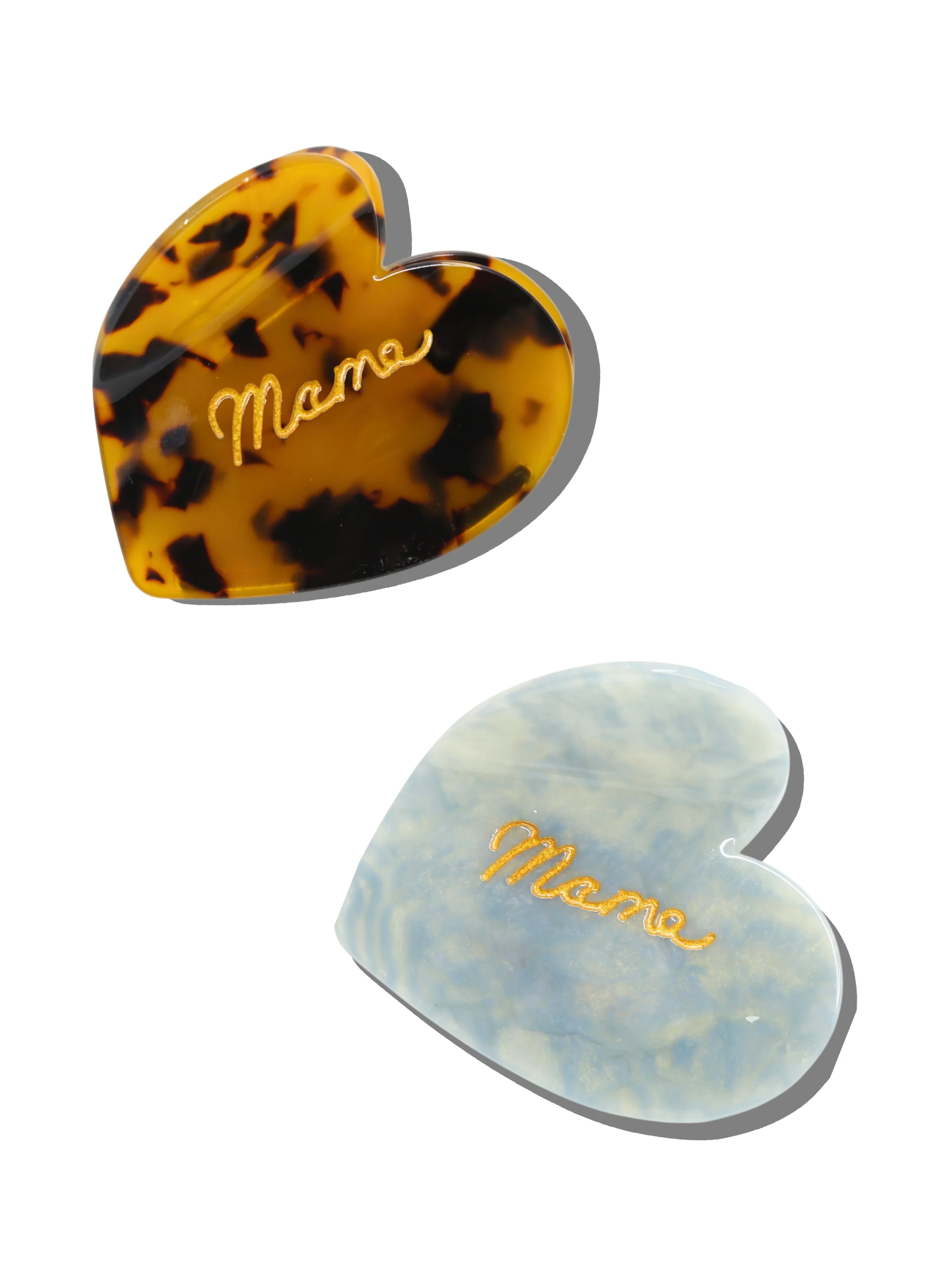 Hand-Painted Mama Heart Acetate Claw Hair Clip | Eco-Friendly