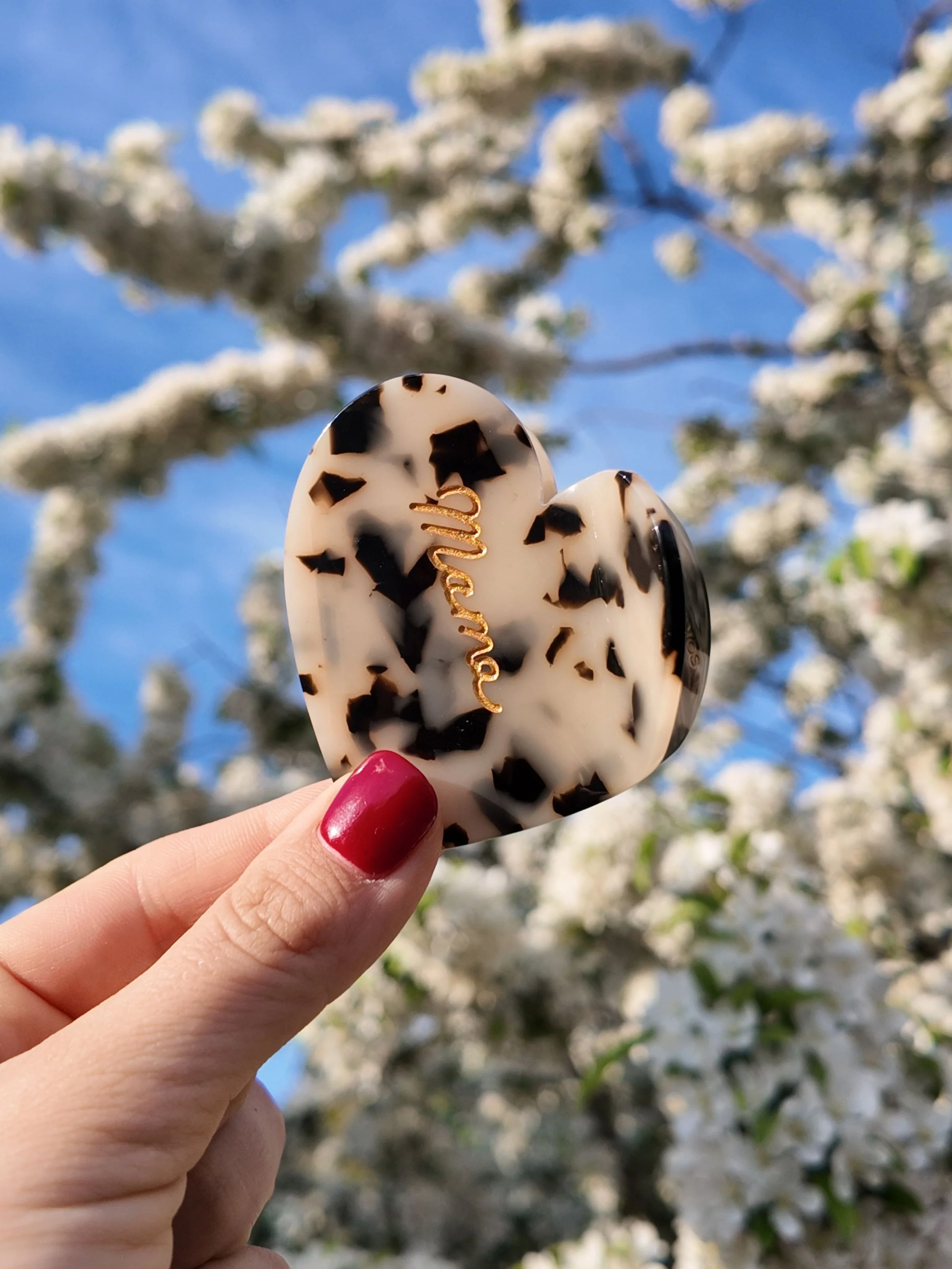 Hand-Painted Mama Heart Acetate Claw Hair Clip | Eco-Friendly - Image 14