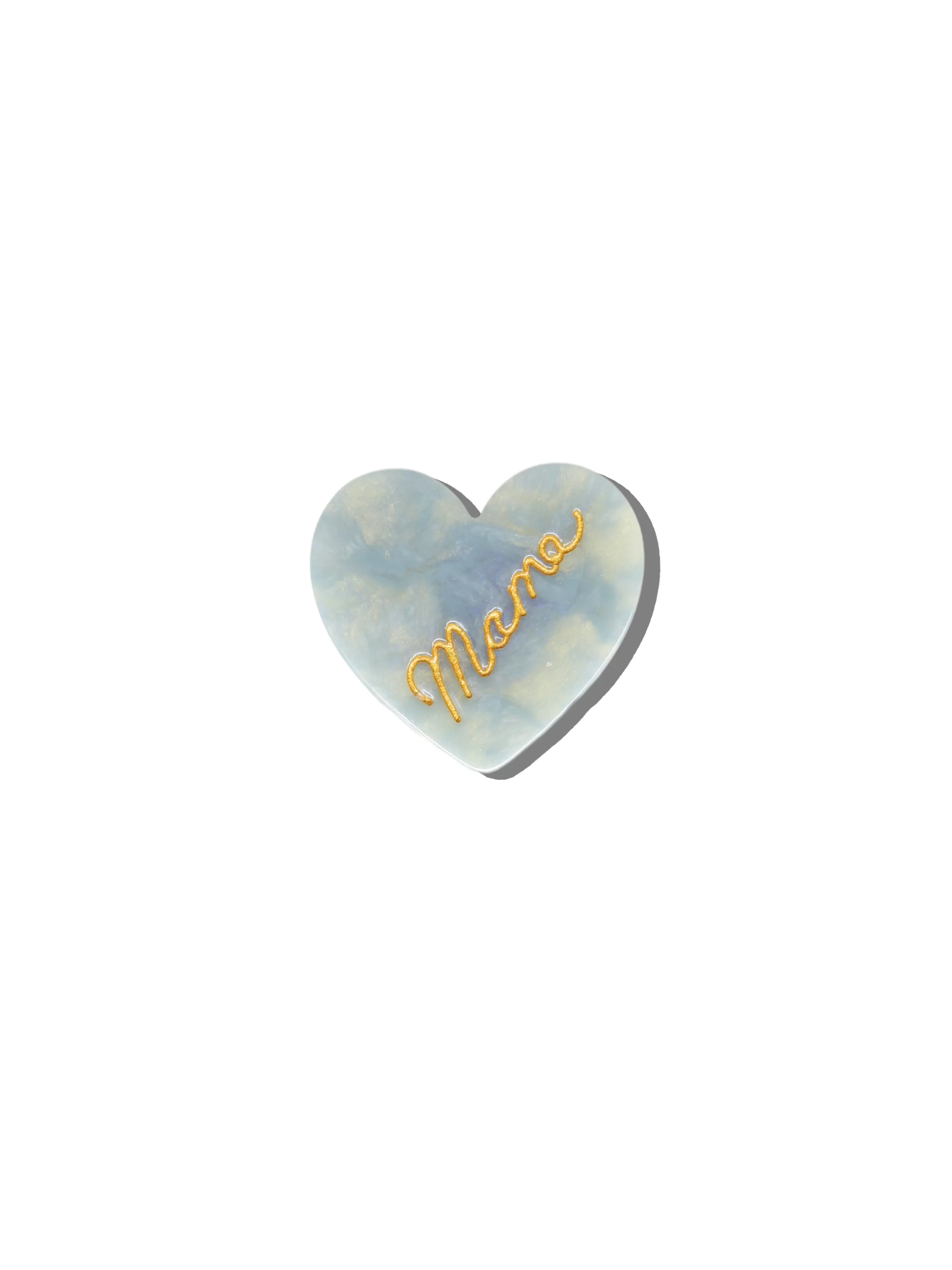 Hand-painted Mama Heart Brooch Pin - Image 4