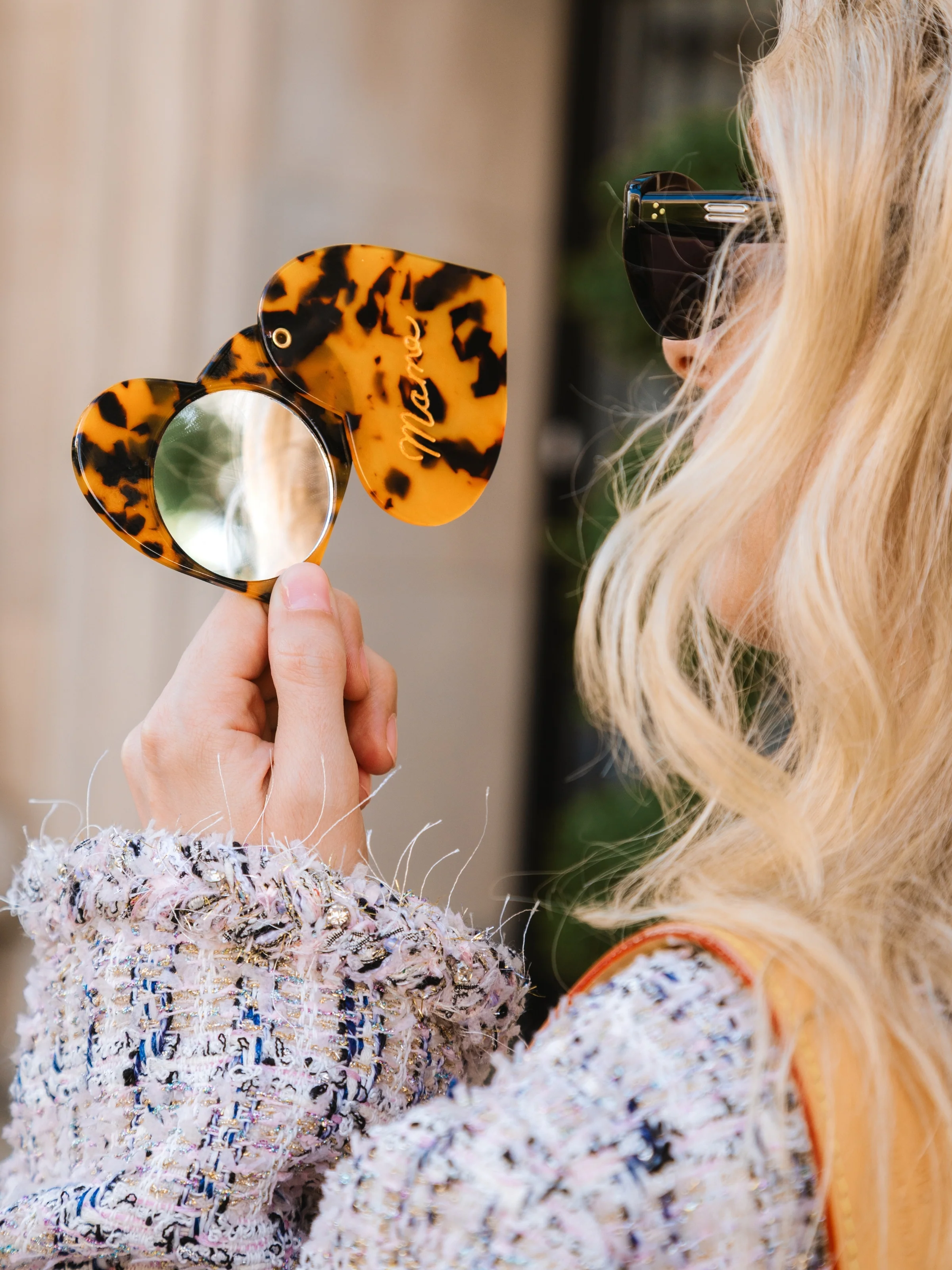 Hand-painted Mama Heart Compact Mirror - Image 2