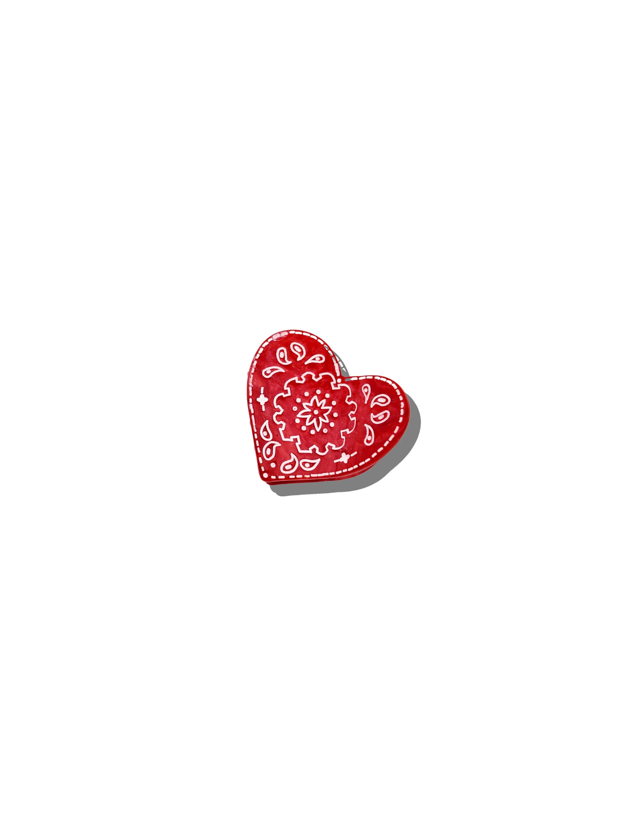 Hand-Painted Mini Paisley Heart Claw Hair Clip | Eco-Friendly - Image 3