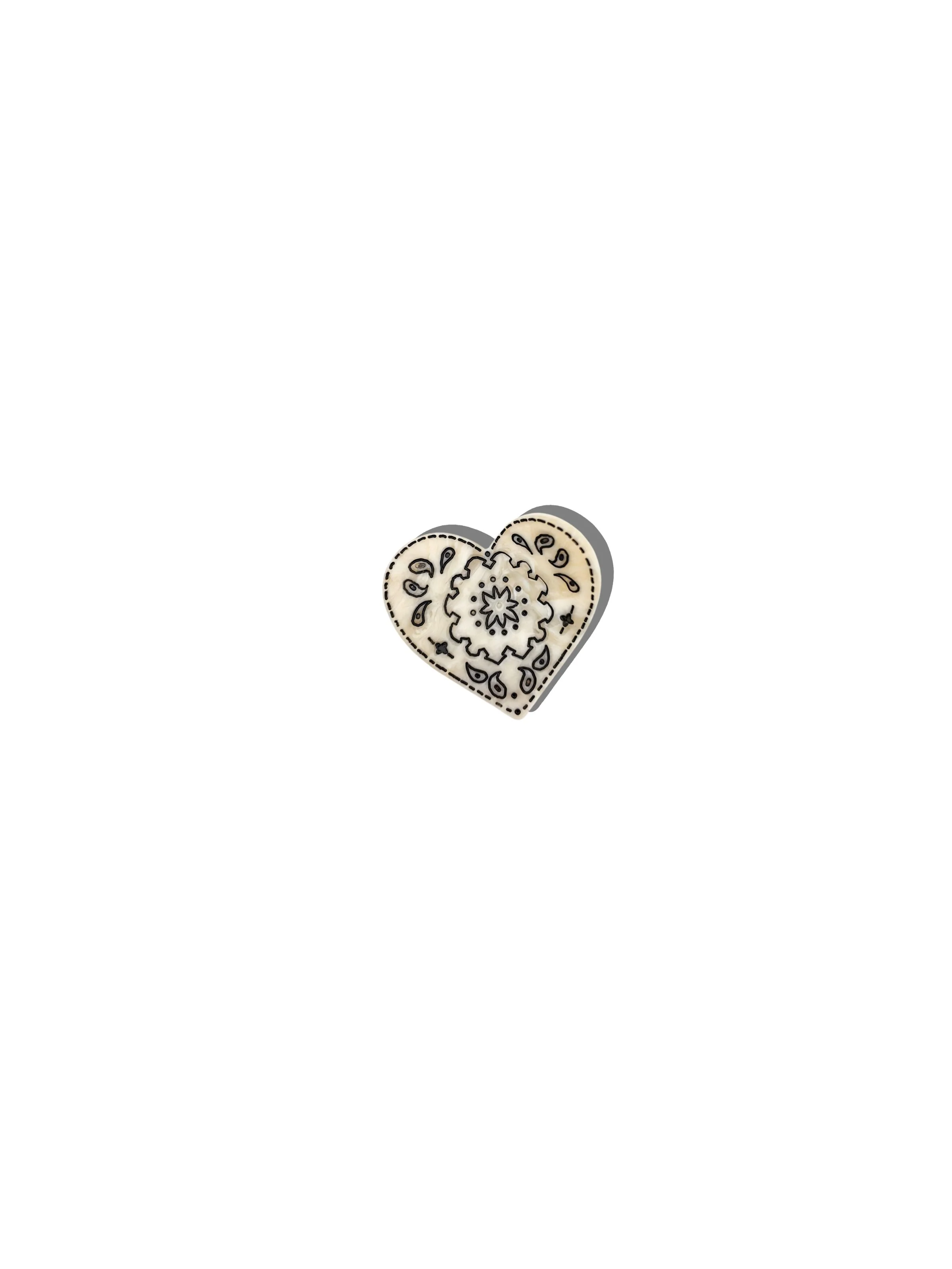 Hand-Painted Mini Paisley Heart Claw Hair Clip | Eco-Friendly - Image 7