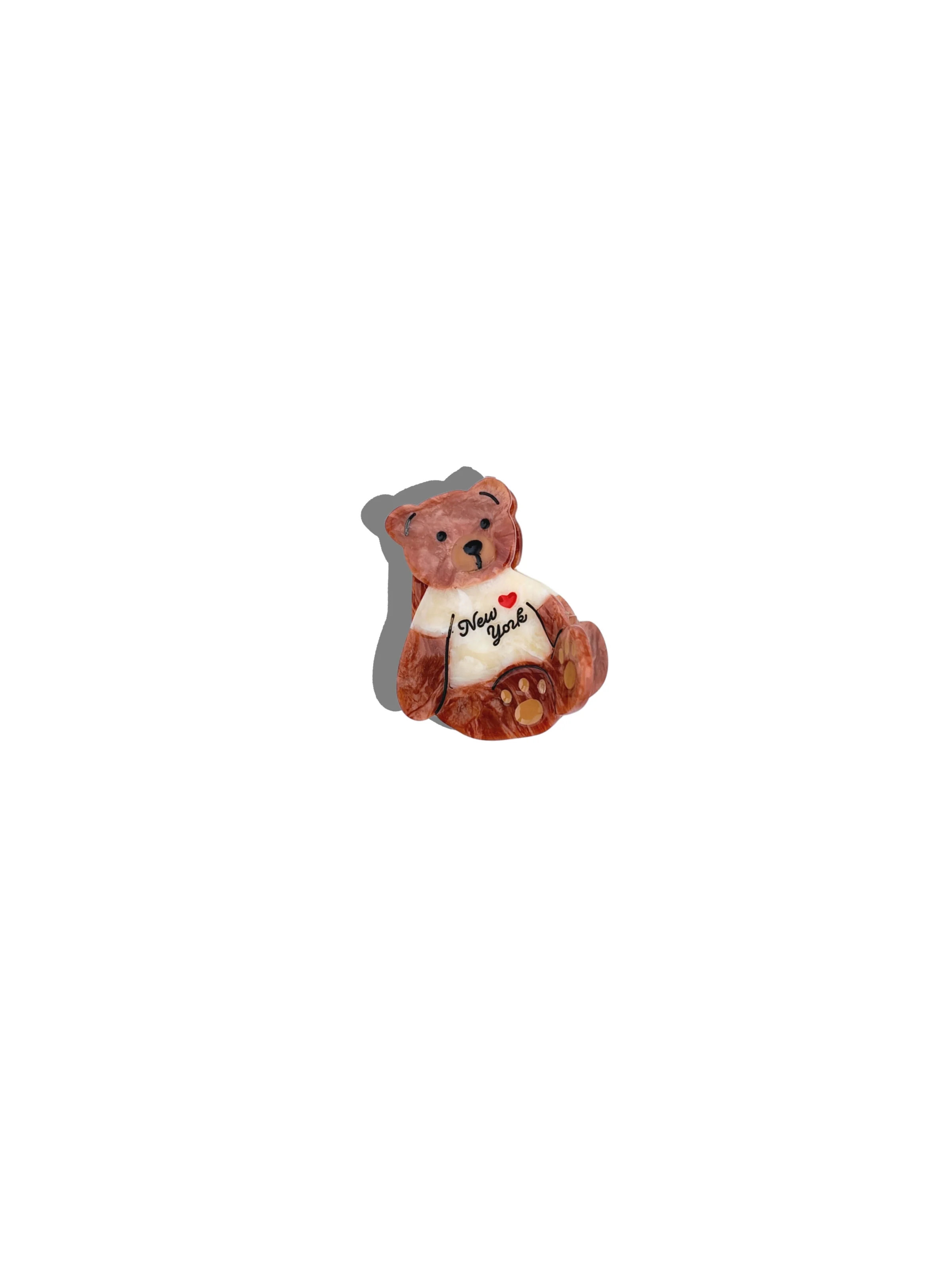 Hand-painted Mini New York Teddy Bear Hair Claw Clip | Eco-Friendly