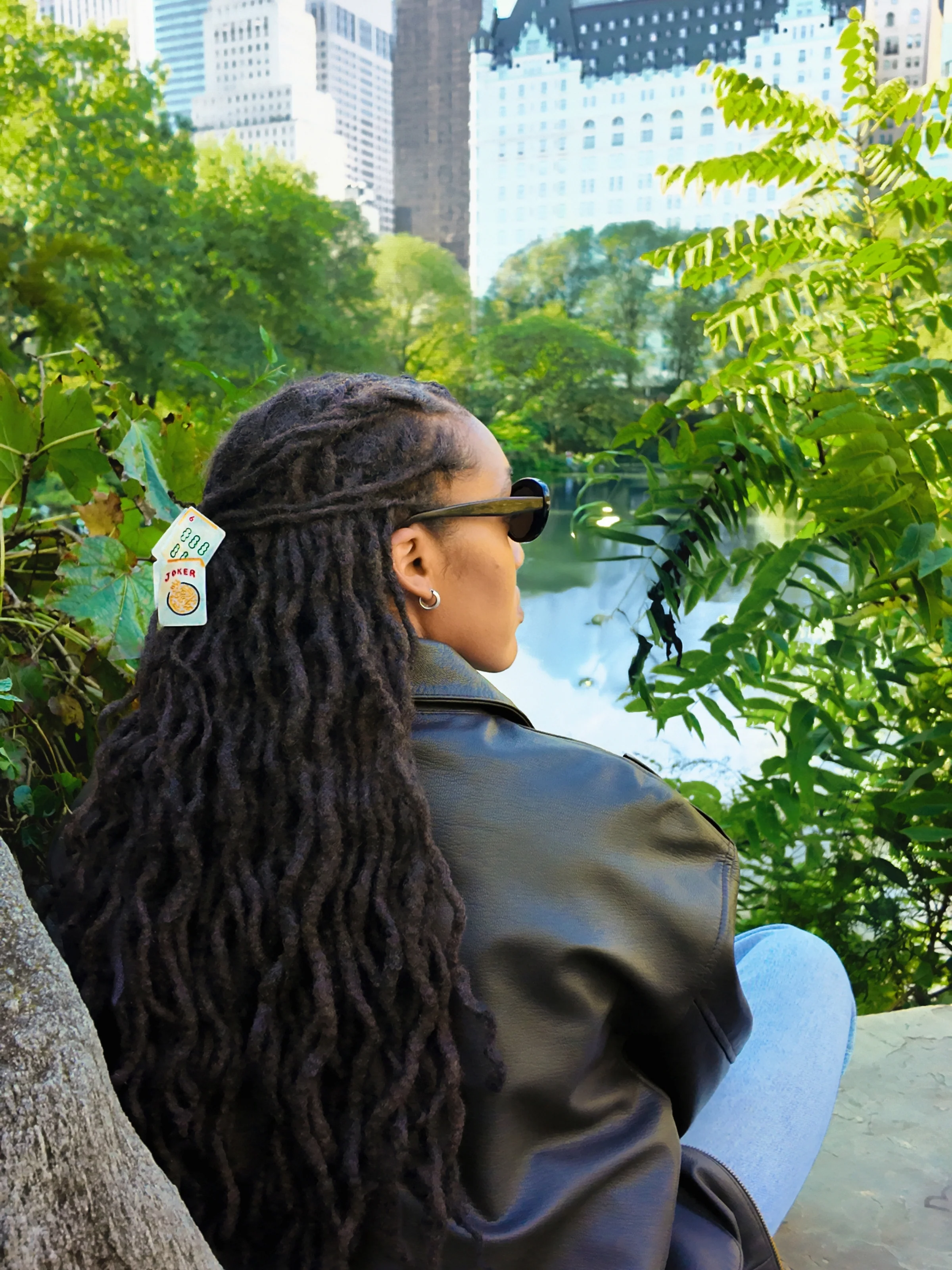Hand-Painted Mini Mahjong Claw Hair Clip | Eco-Friendly - Image 3